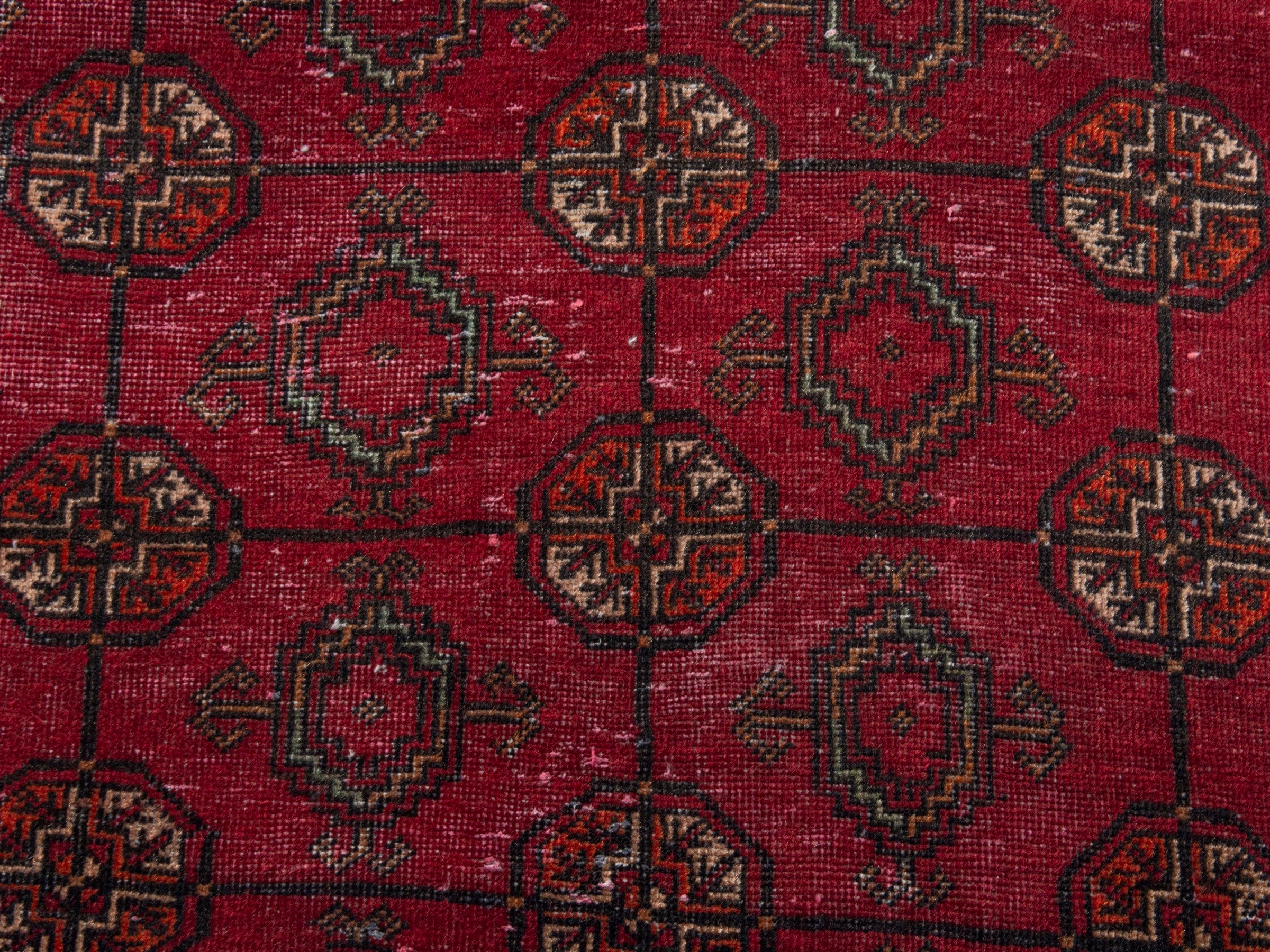 Persian Baluch runner rug in deep red and burgundy, view 12 of 18