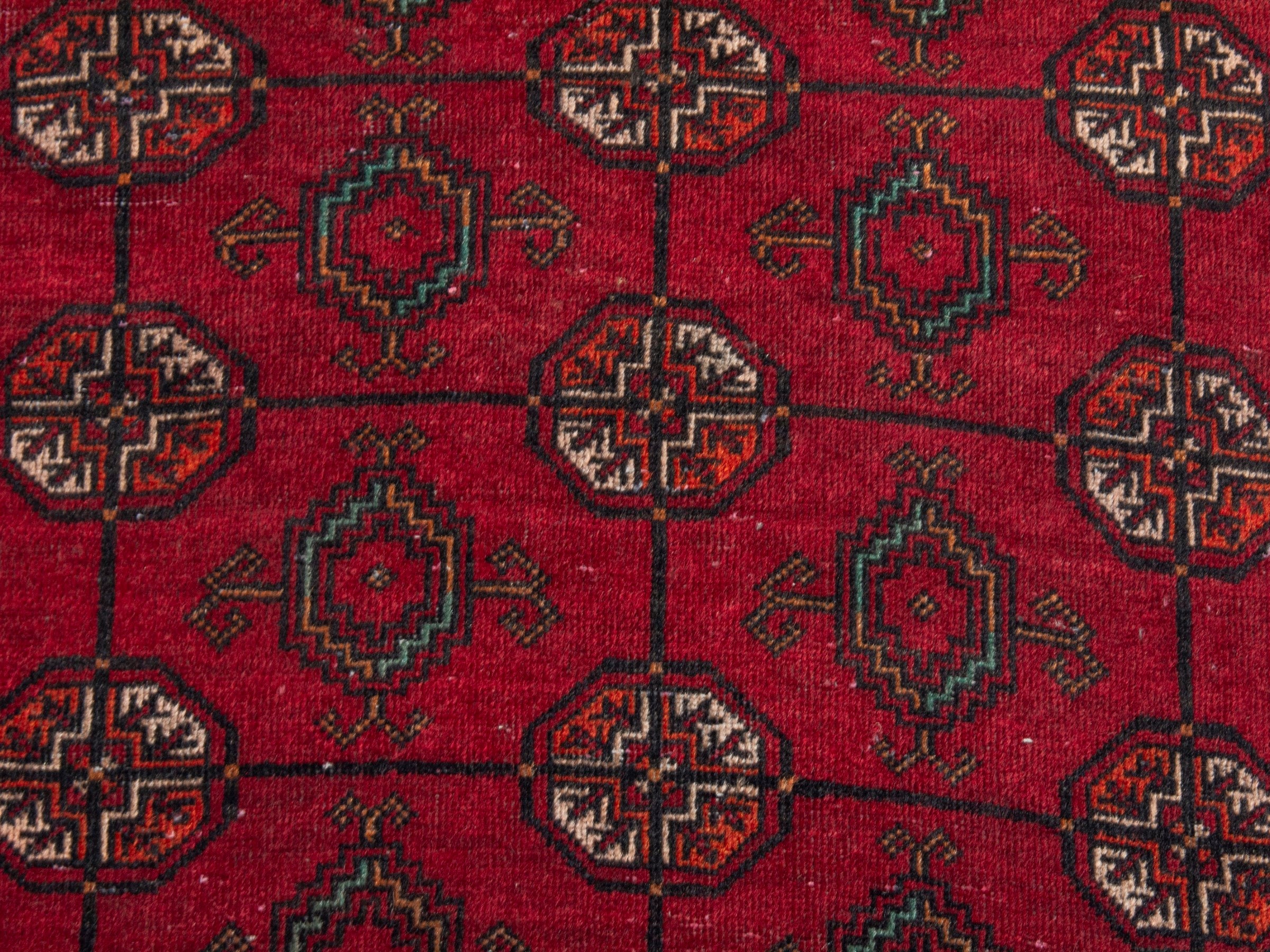 Persian Baluch runner rug in deep red and burgundy, view 13 of 18
