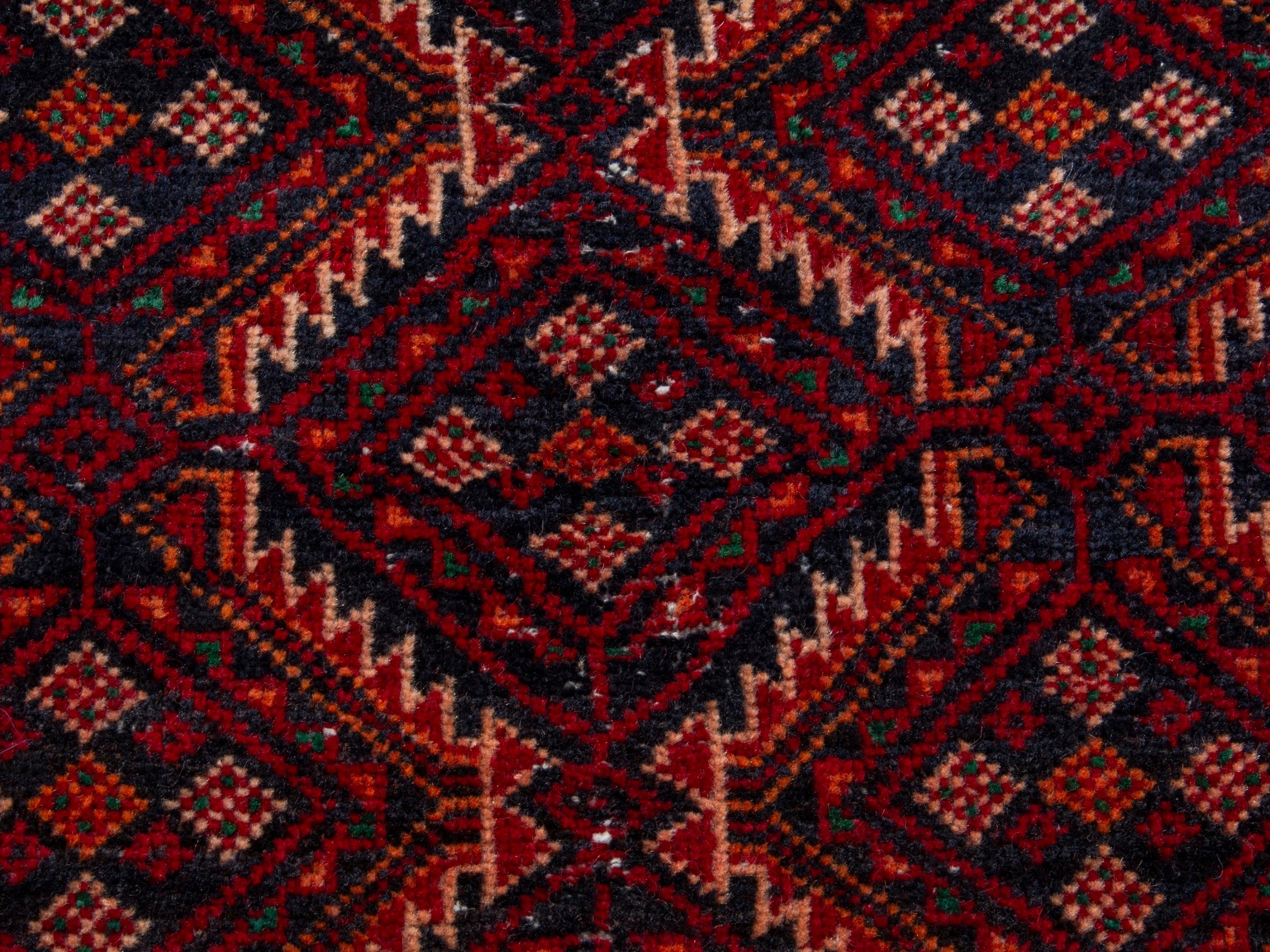 Persian Baluch runner rug in burgundy and deep red, view 12 of 18