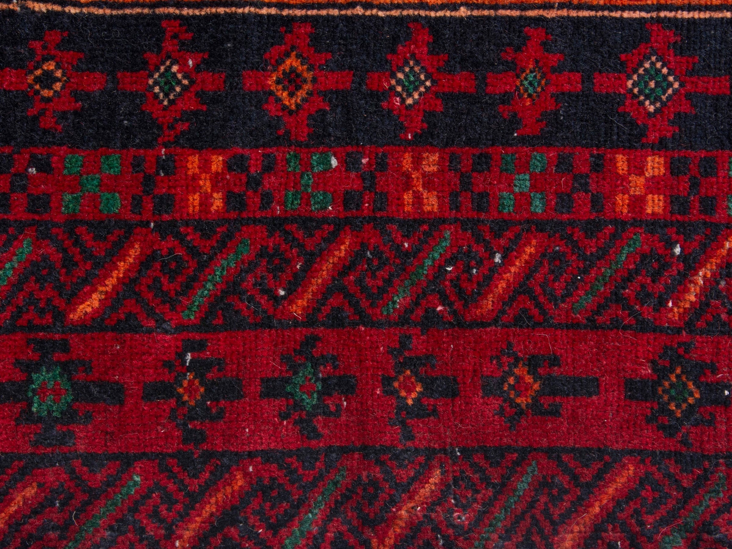 Persian Baluch runner rug in burgundy and deep red, view 13 of 18