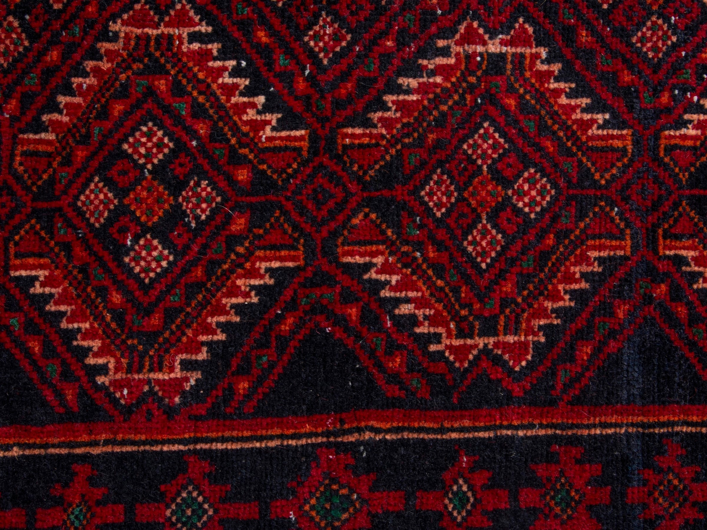 Persian Baluch runner rug in burgundy and deep red, view 14 of 18