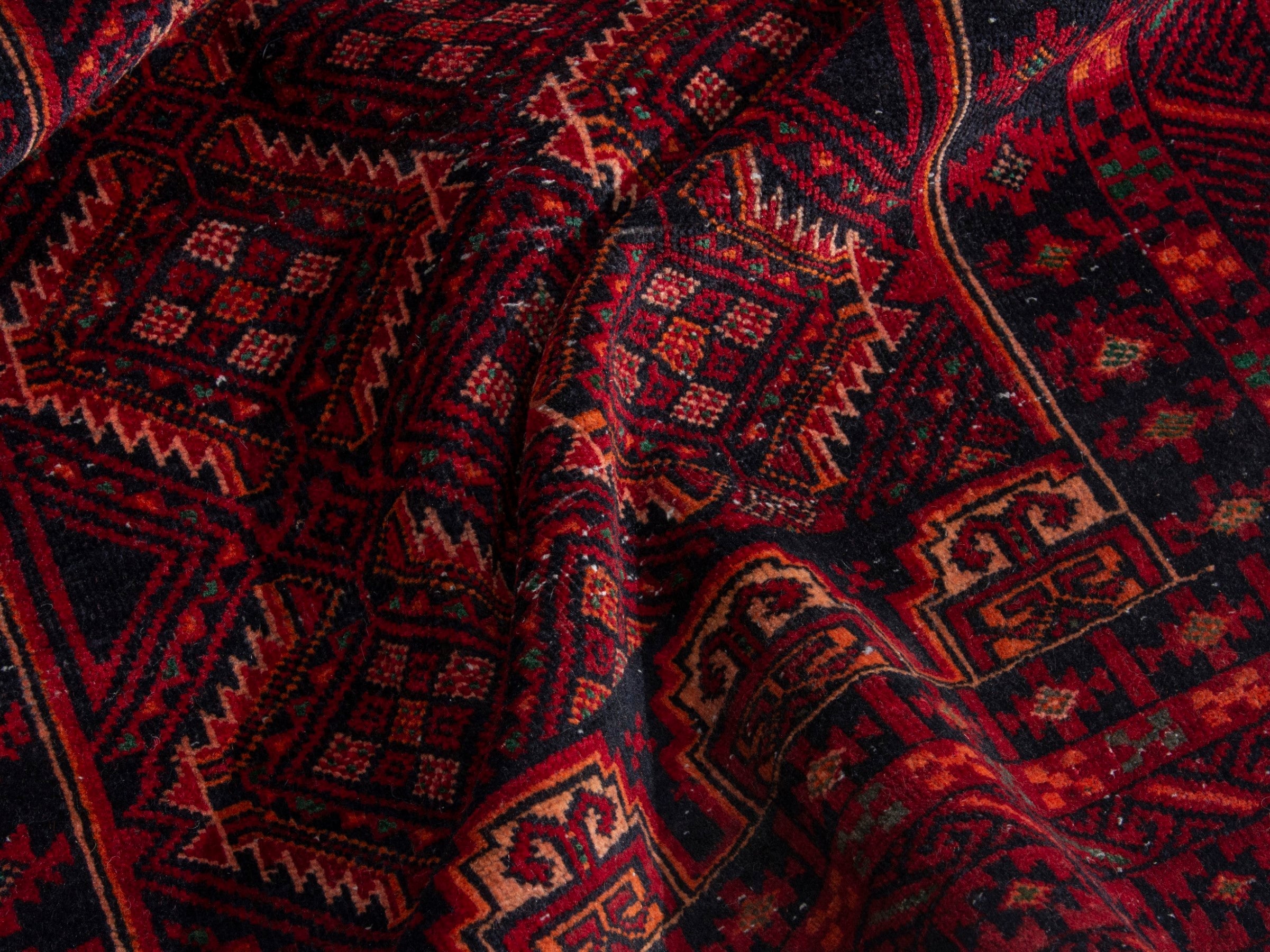 Persian Baluch runner rug in burgundy and deep red, view 15 of 18