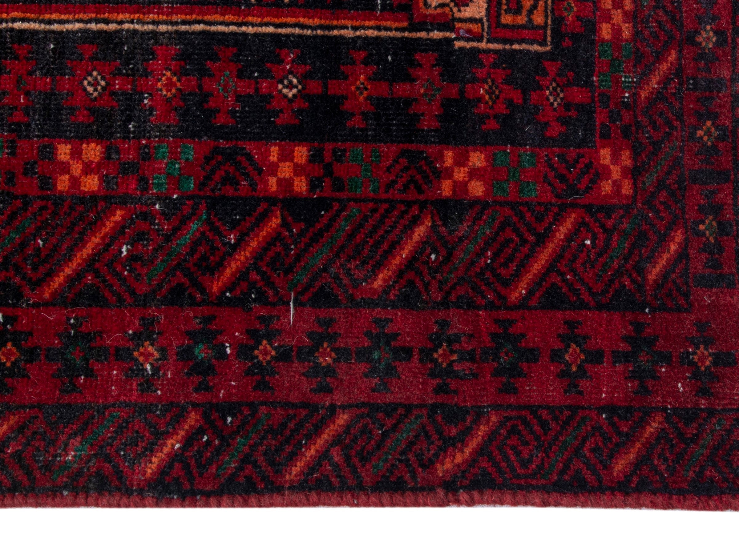 Persian Baluch runner rug in burgundy and deep red, view 10 of 18