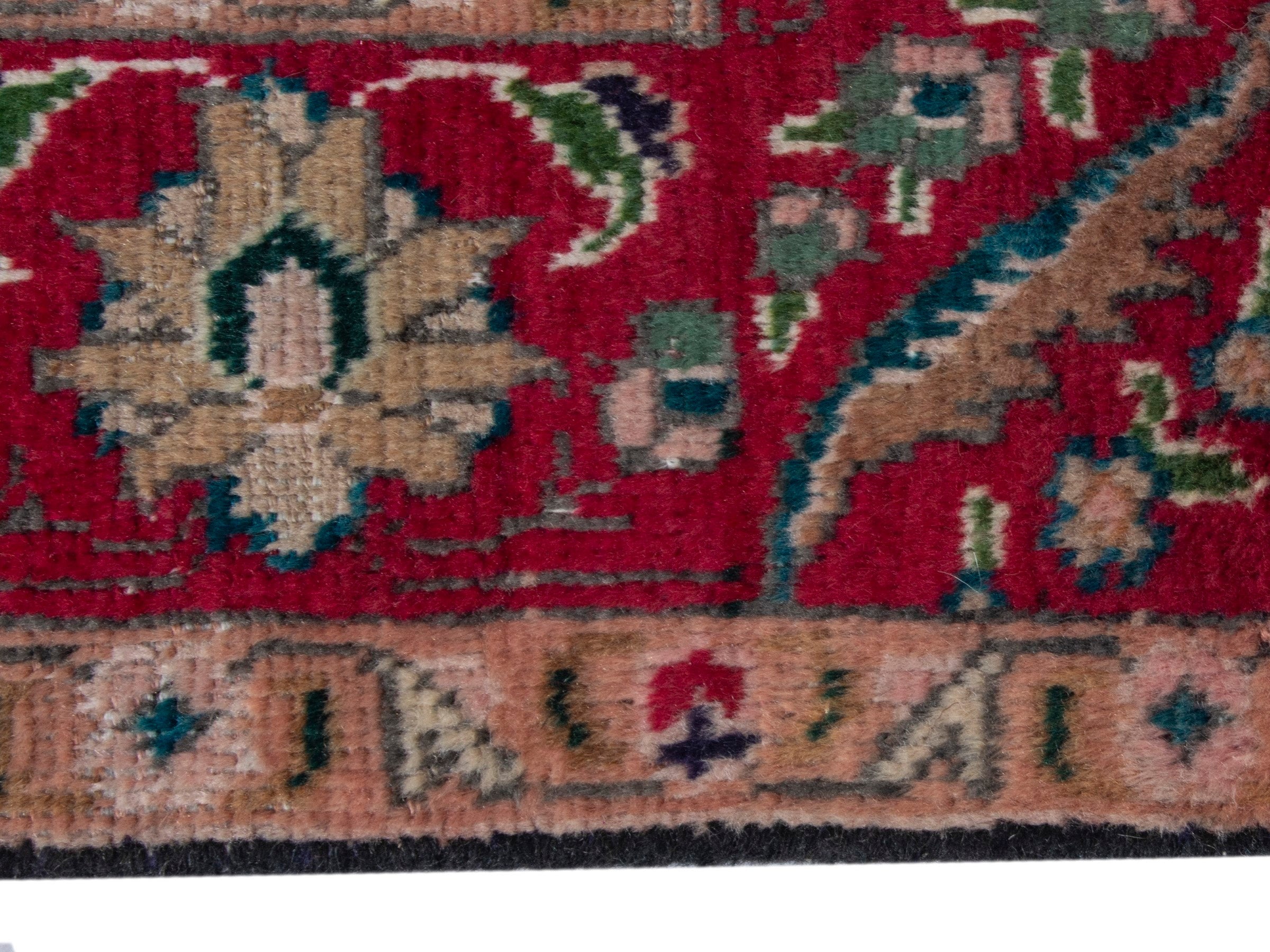 Persian Tabriz accent rug in navy and deep red, view 10 of 17