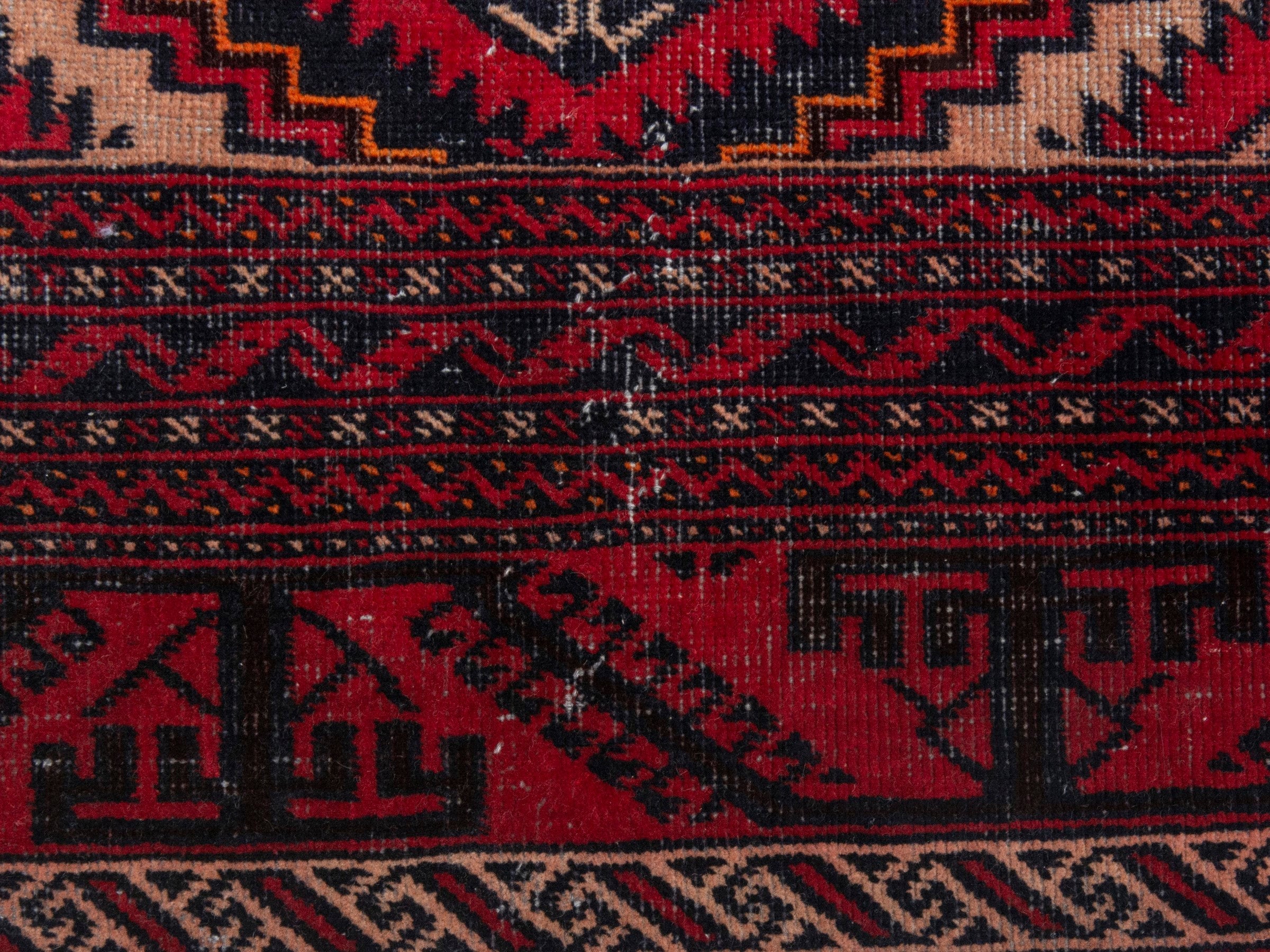 Persian Baluch area rug in deep red and burgundy, view 12 of 22