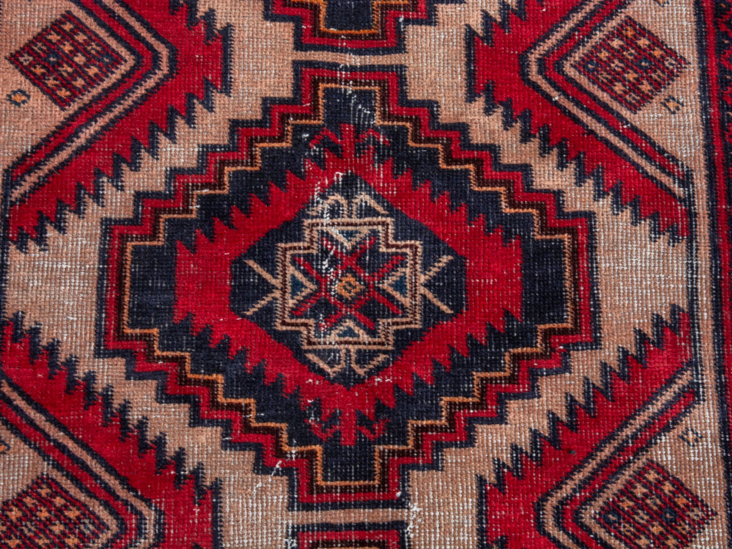 Persian Baluch area rug in deep red and burgundy, view 13 of 22