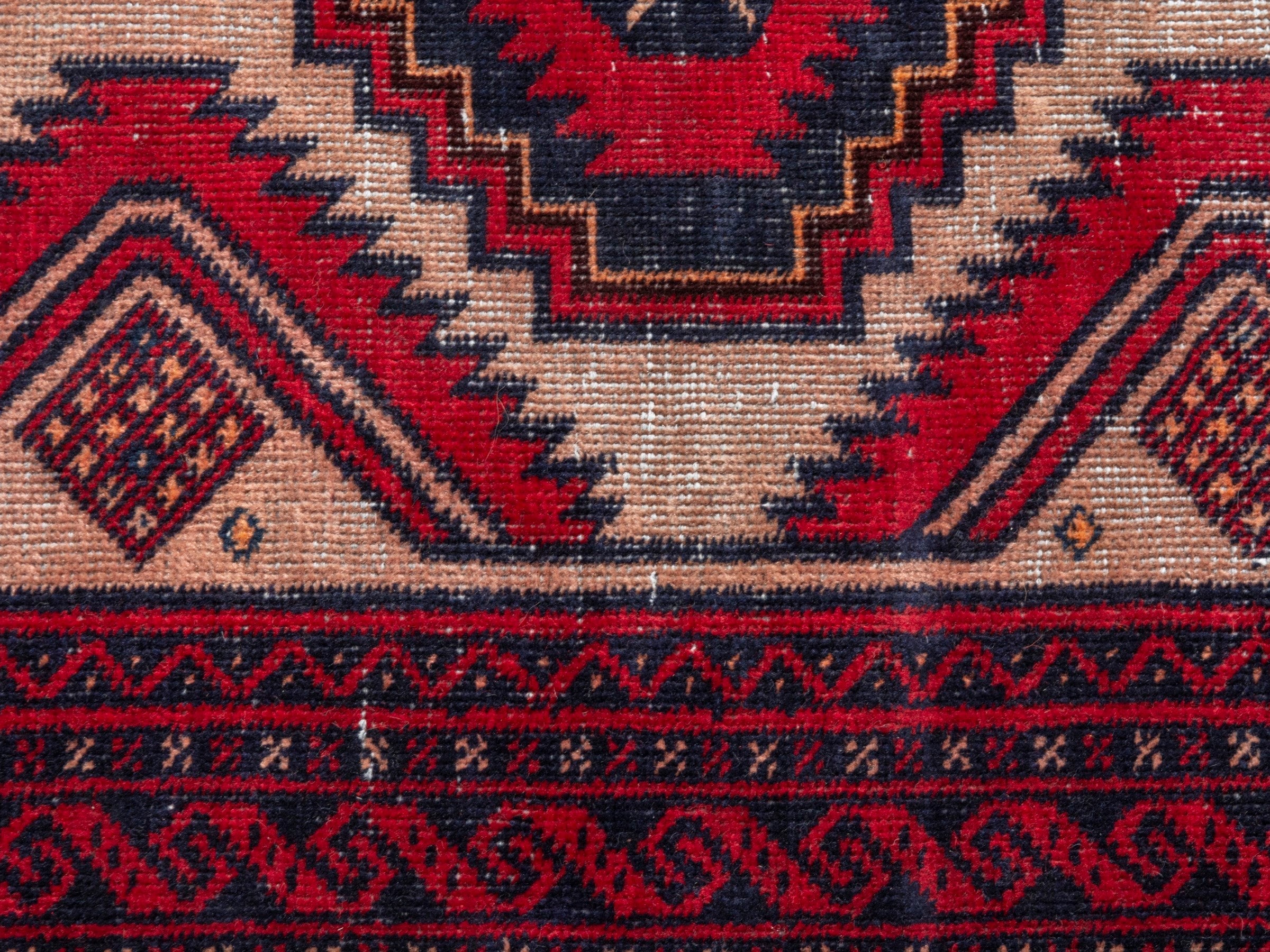 Persian Baluch area rug in deep red and burgundy, view 16 of 22