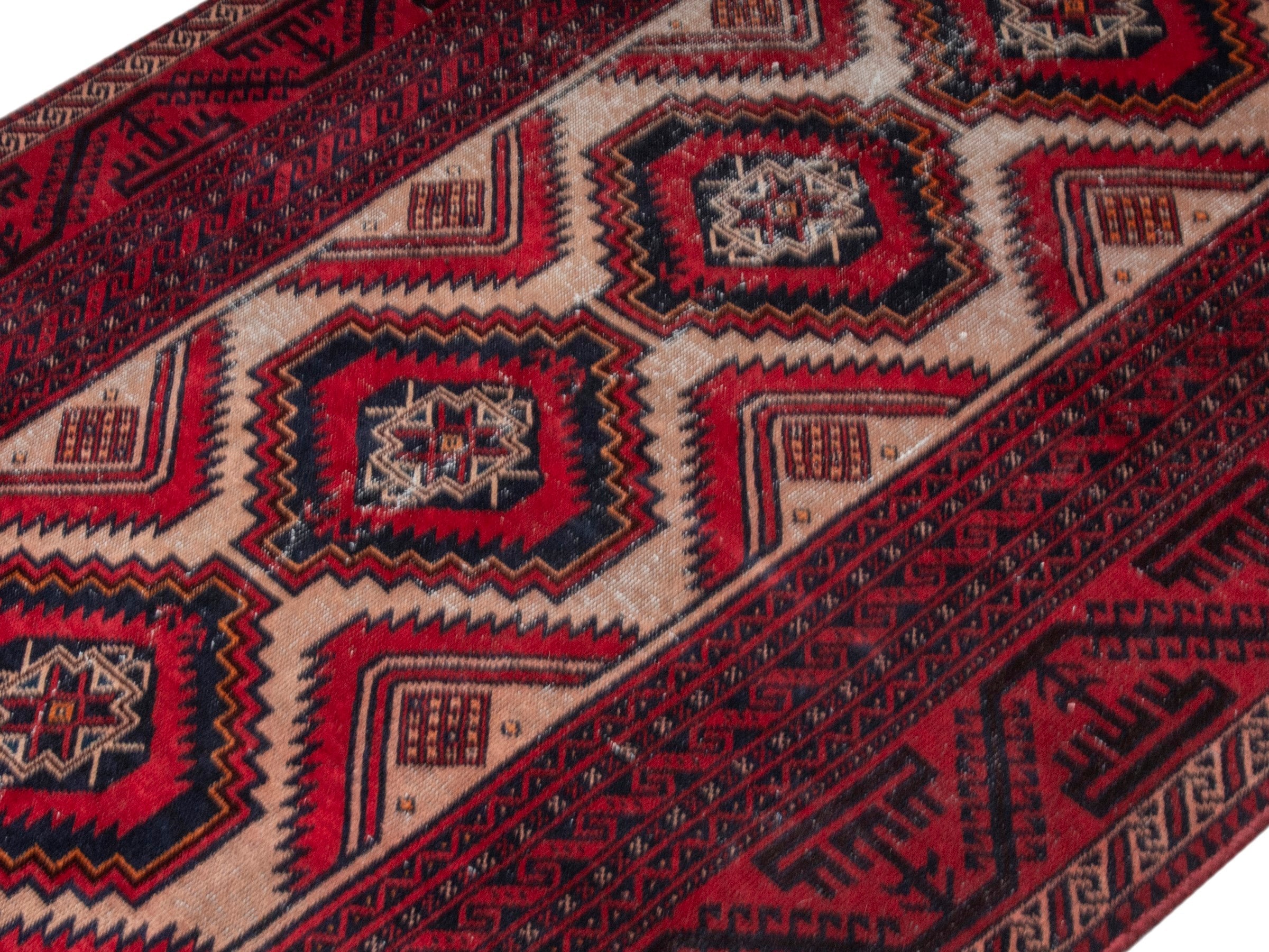 Persian Baluch area rug in deep red and burgundy, view 4 of 22
