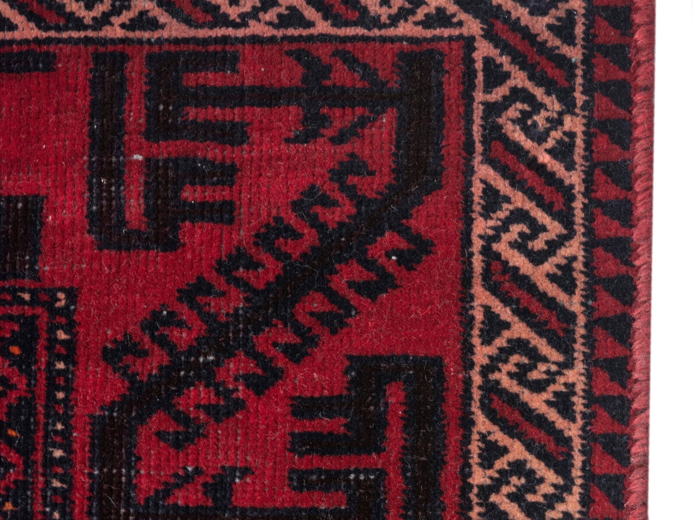 Persian Baluch area rug in deep red and burgundy, view 10 of 22