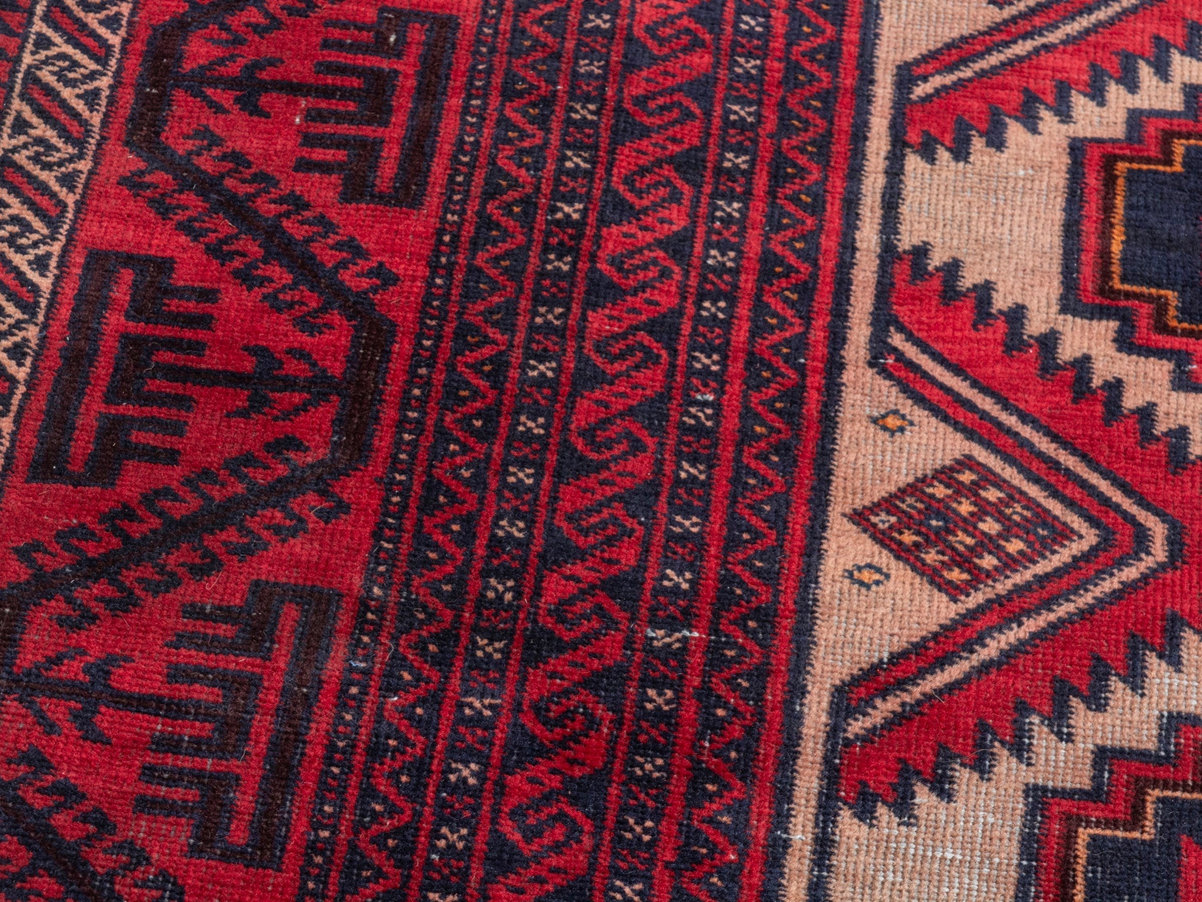 Persian Baluch area rug in deep red and burgundy, view 9 of 22