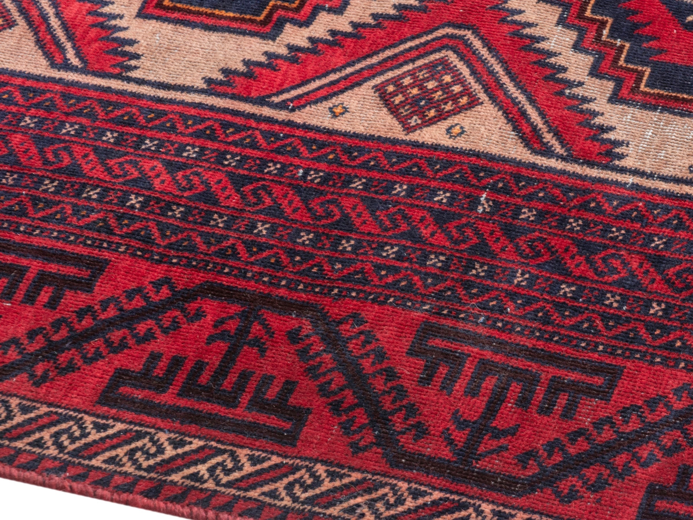 Persian Baluch area rug in deep red and burgundy, view 6 of 22