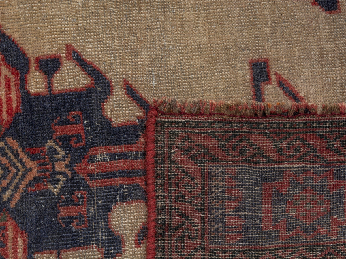 4554, Persian Torkaman Mini Rug