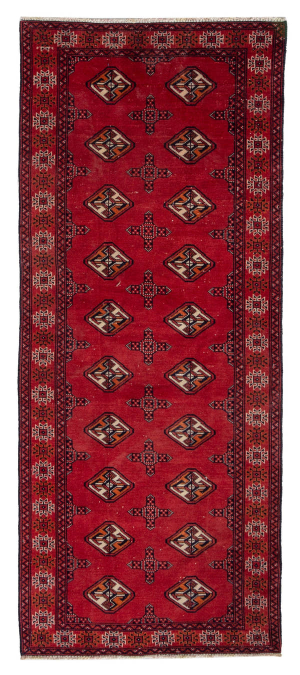 4556, Persian Torkaman Runner Rug