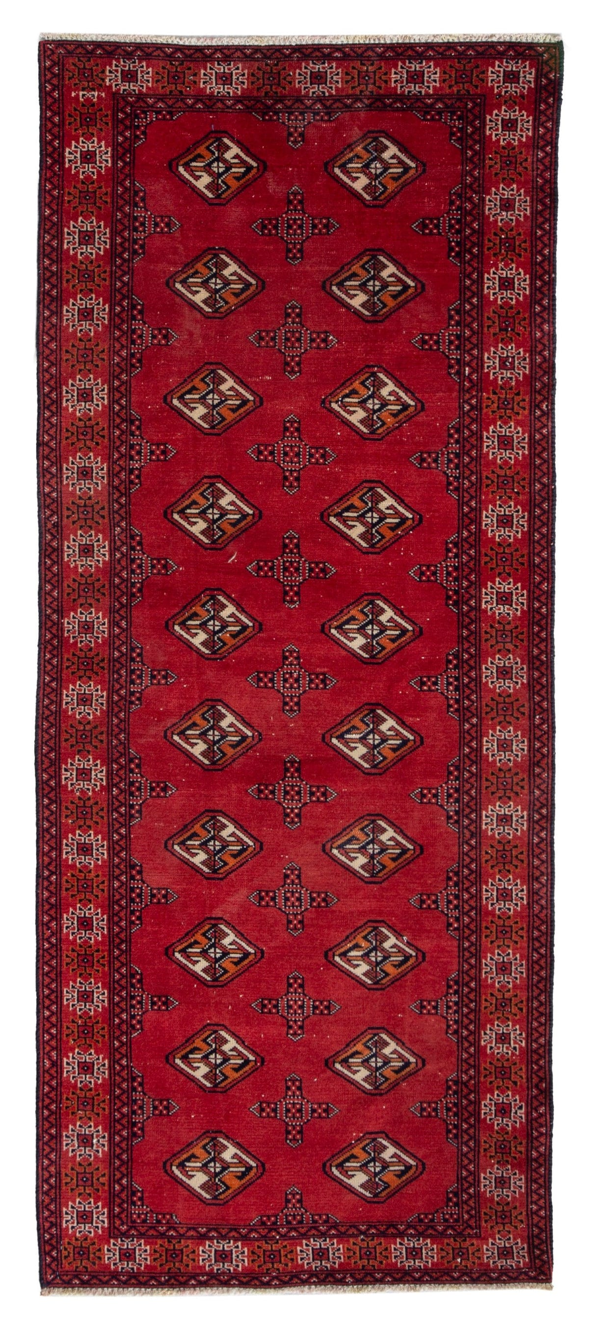4556, Persian Torkaman Runner Rug