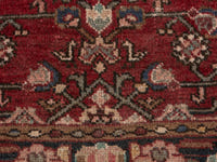 Persian Hamadan accent rug in burgundy and black, view 12 of 19