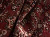 Persian Hamadan accent rug in burgundy and black, view 17 of 19