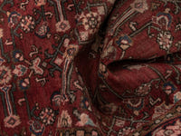 Persian Hamadan accent rug in burgundy and black, view 18 of 19