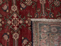 Persian Hamadan accent rug in burgundy and black, view 19 of 19