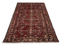 Persian Hamadan accent rug in burgundy and black, view 3 of 19