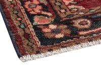 Persian Hamadan accent rug in burgundy and black, view 7 of 19
