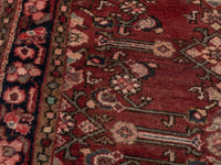 Persian Hamadan accent rug in burgundy and black, view 8 of 19