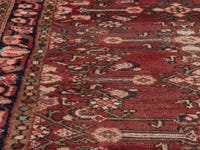 Persian Hamadan accent rug in burgundy and black, view 10 of 19