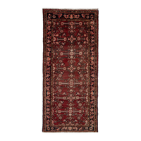 Persian Hamadan accent rug in burgundy and black, 3'1" x 6'7"