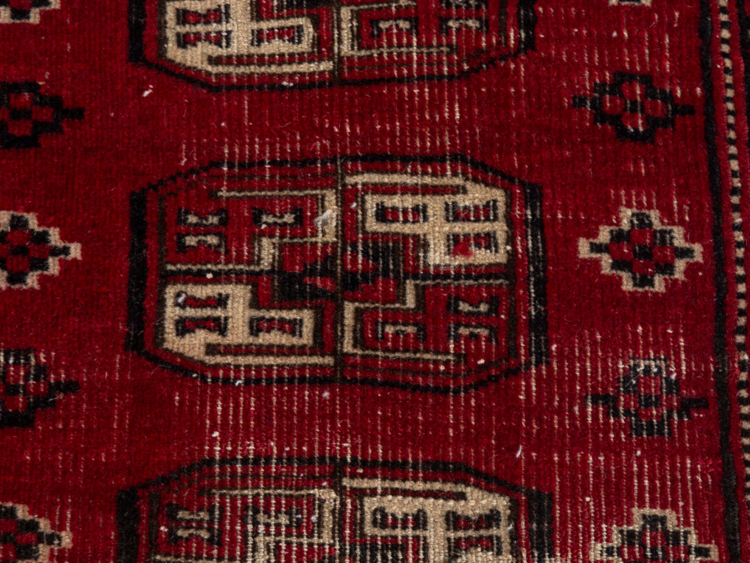 Persian Baluch accent rug in burgundy and ivory, view 12 of 18