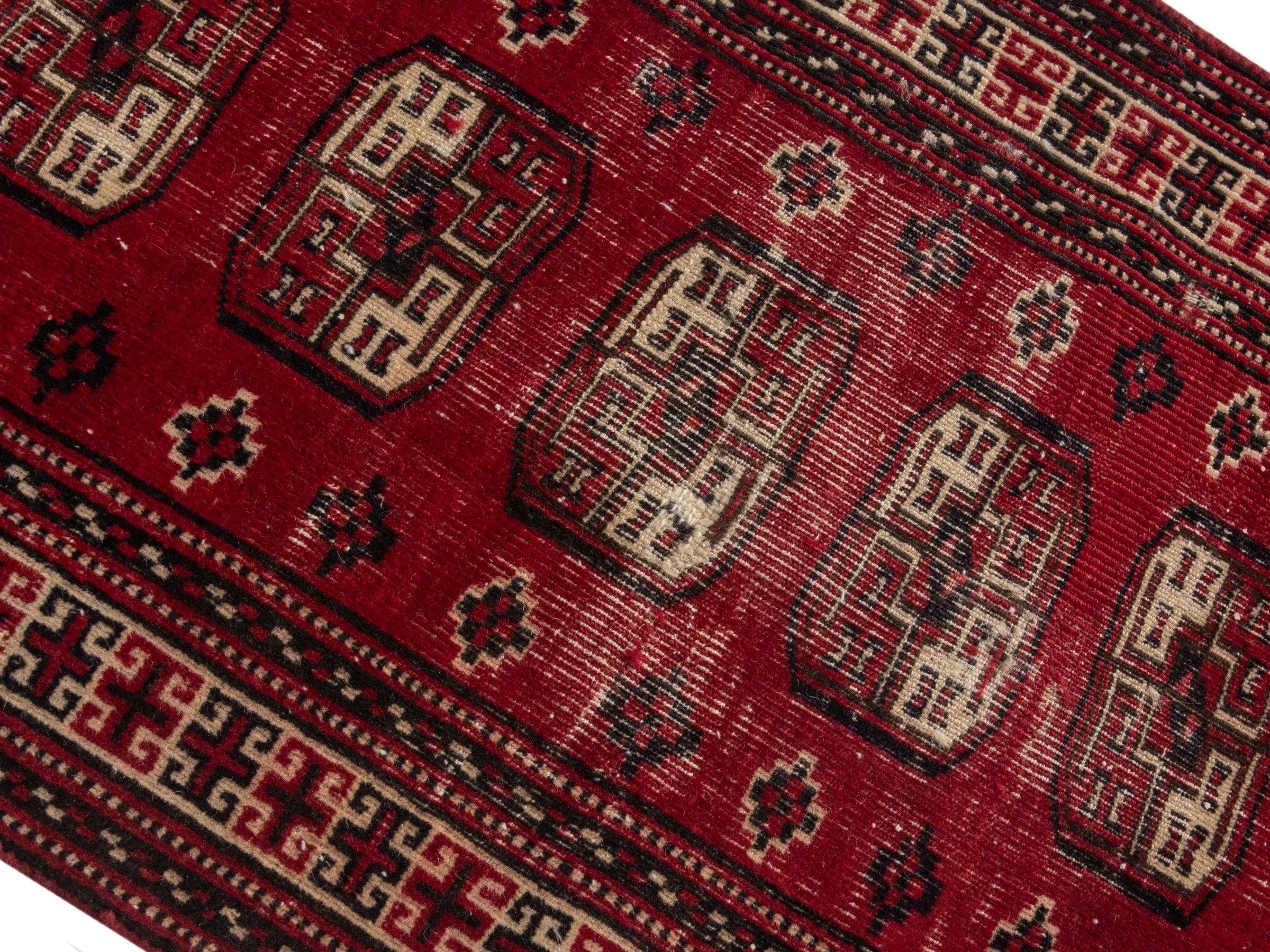 Persian Baluch accent rug in burgundy and ivory, view 4 of 18