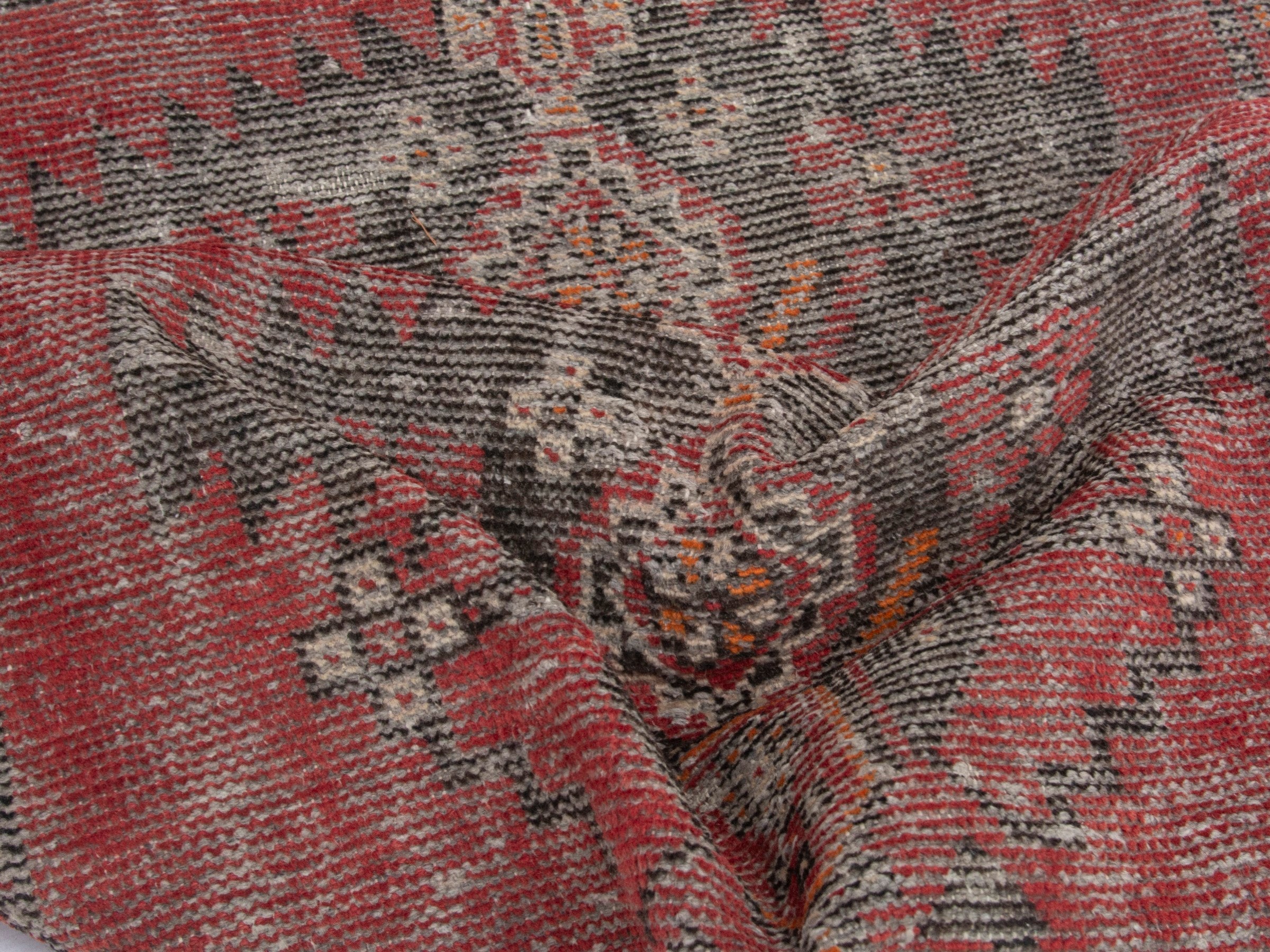 Persian Ferdos accent rug in faded red and sage, view 16 of 18