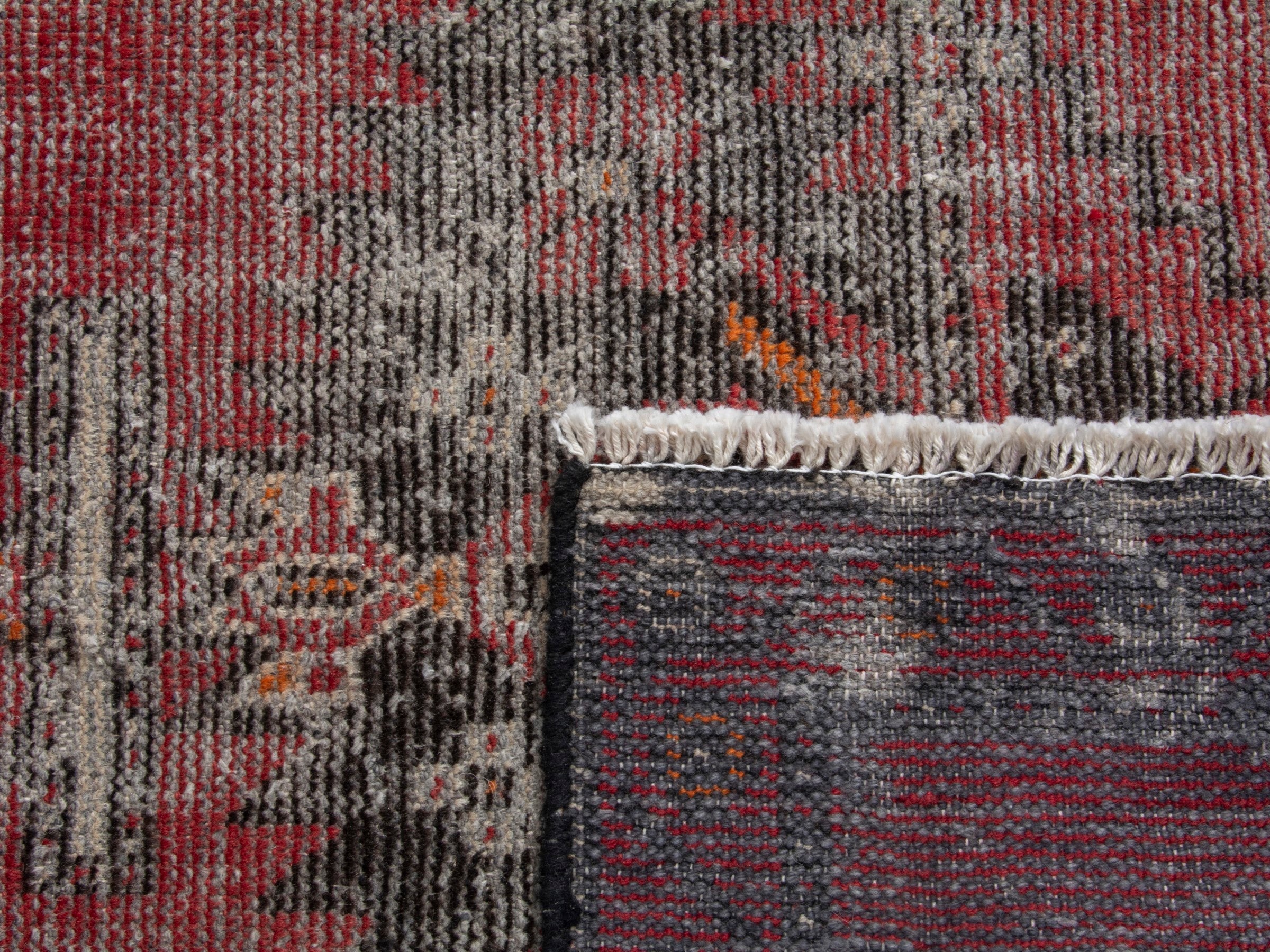 Persian Ferdos accent rug in faded red and sage, view 18 of 18