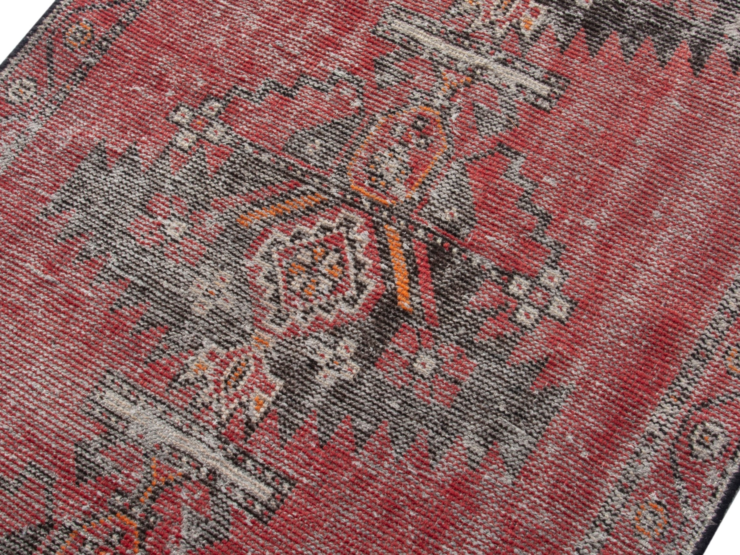 Persian Ferdos accent rug in faded red and sage, view 4 of 18