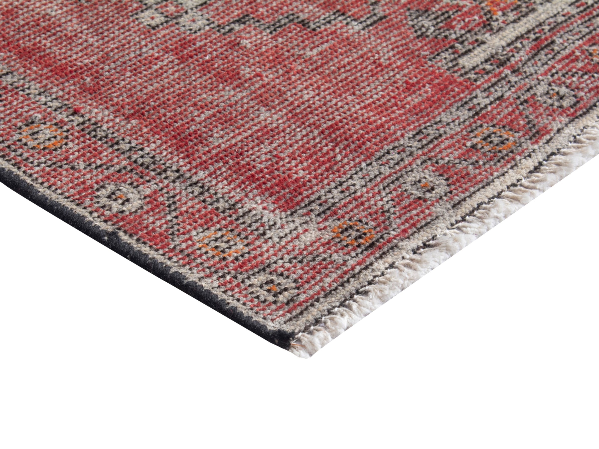 Persian Ferdos accent rug in faded red and sage, view 5 of 18