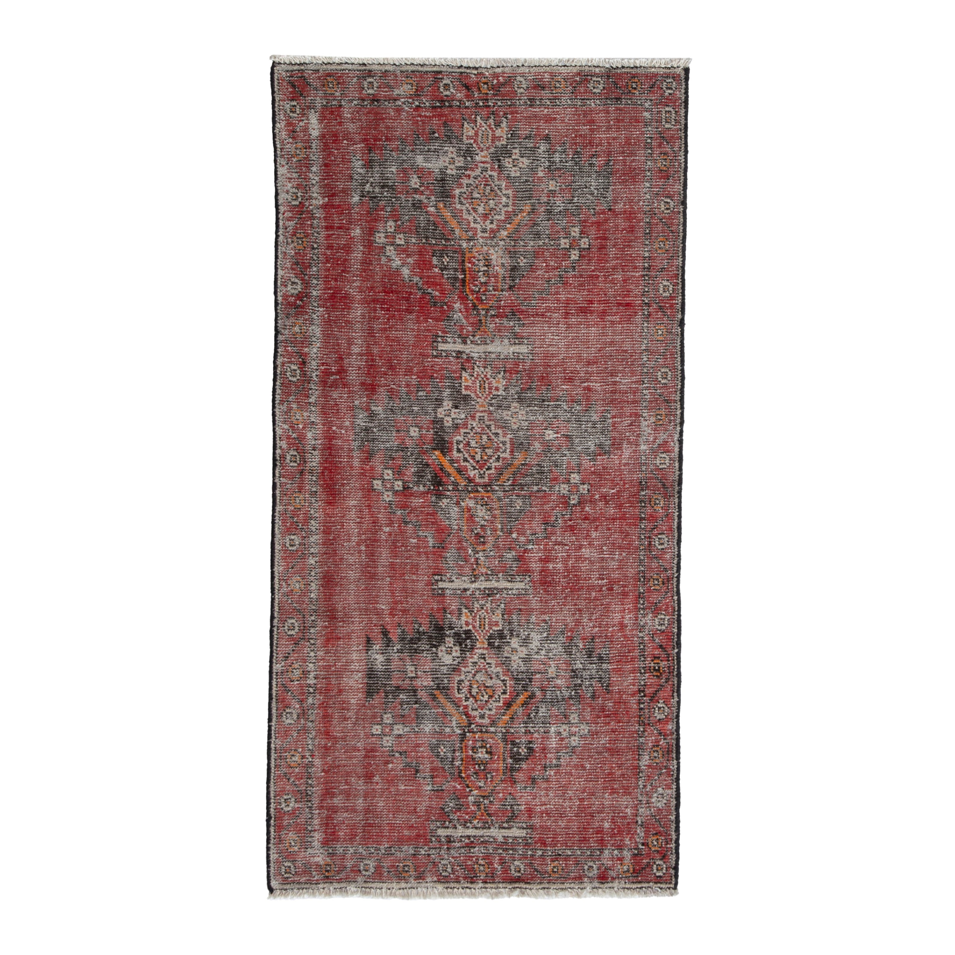 Persian Ferdos accent rug in faded red and sage, 2'6" x 5'1"