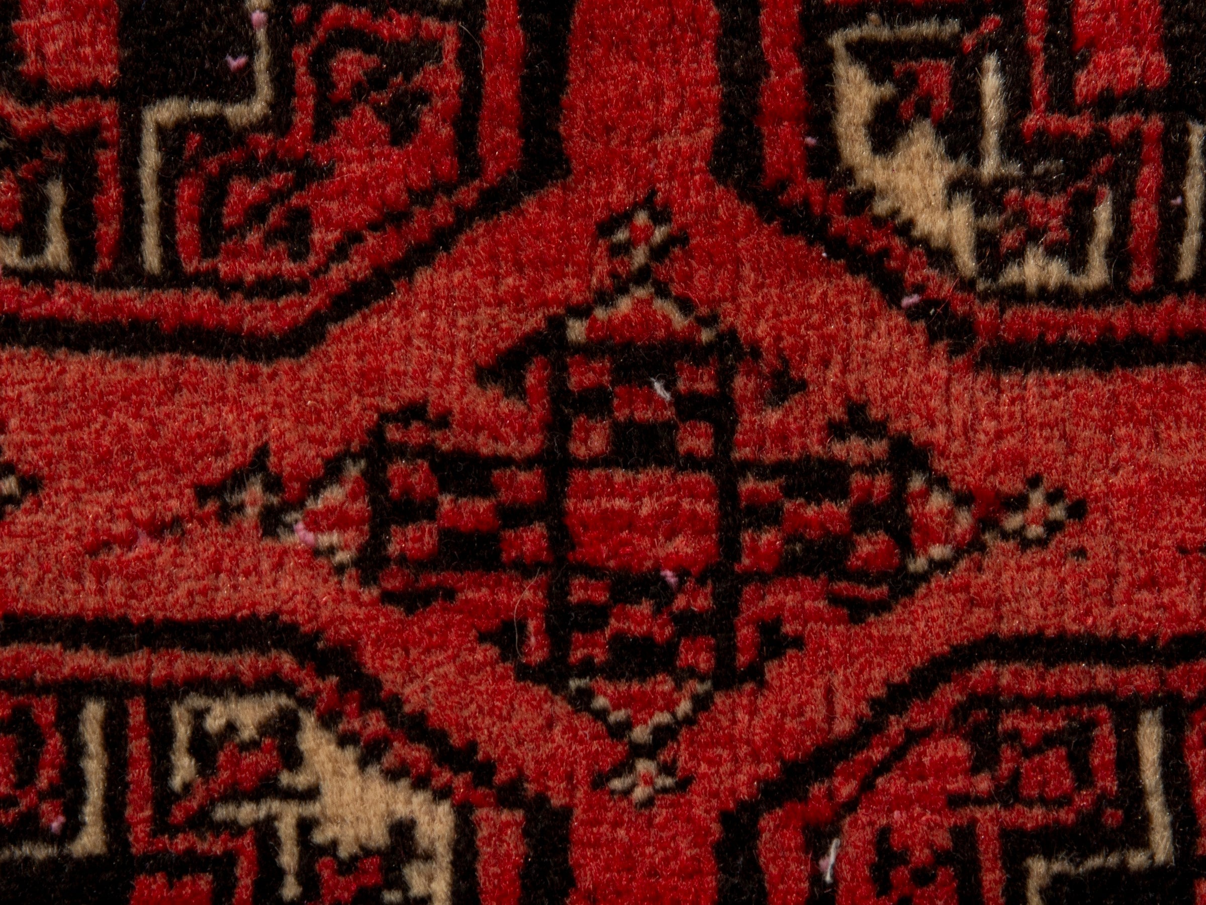 Persian Torkaman accent rug in deep red and rust, view 14 of 19