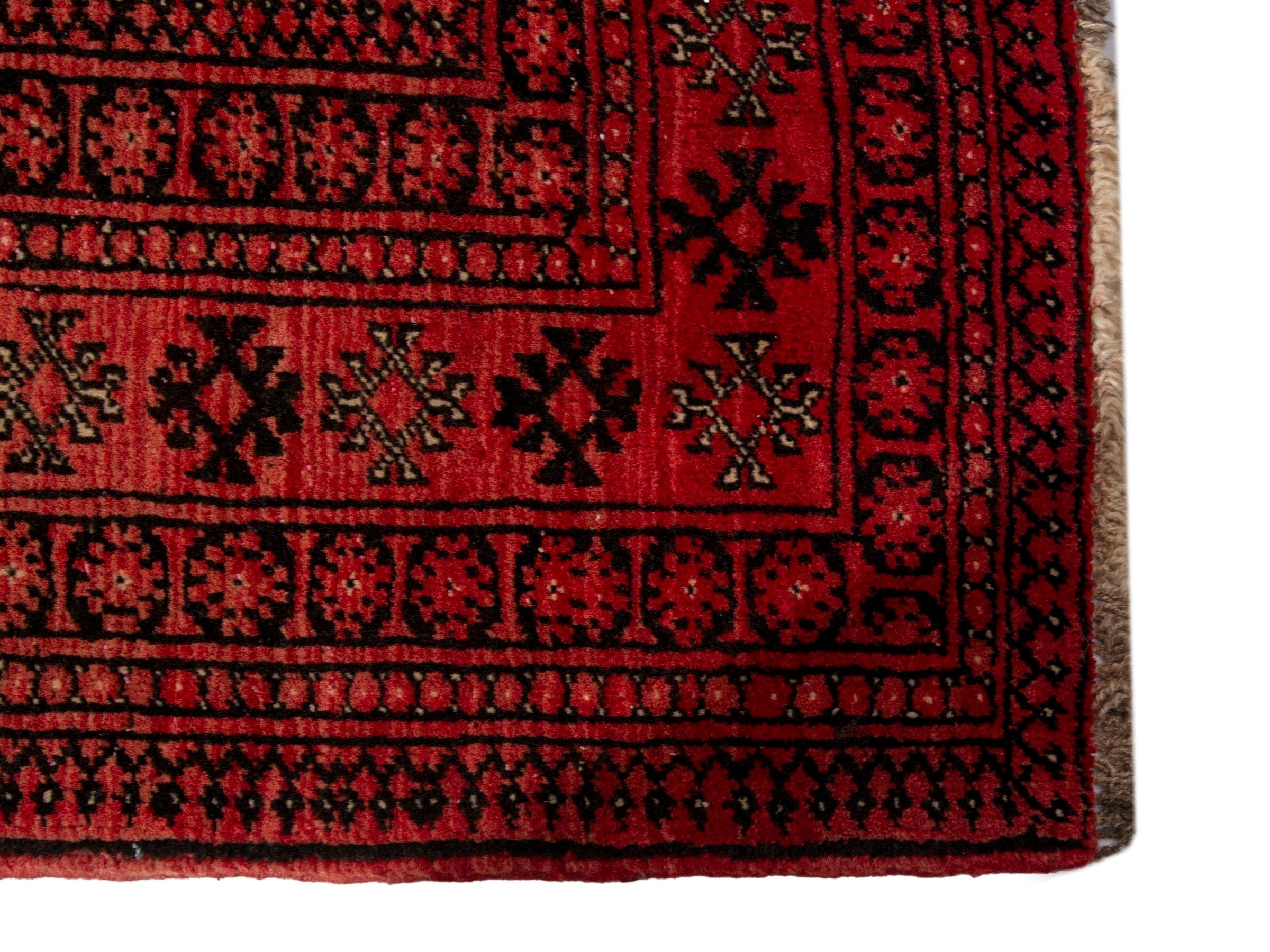 Persian Torkaman accent rug in deep red and rust, view 10 of 19
