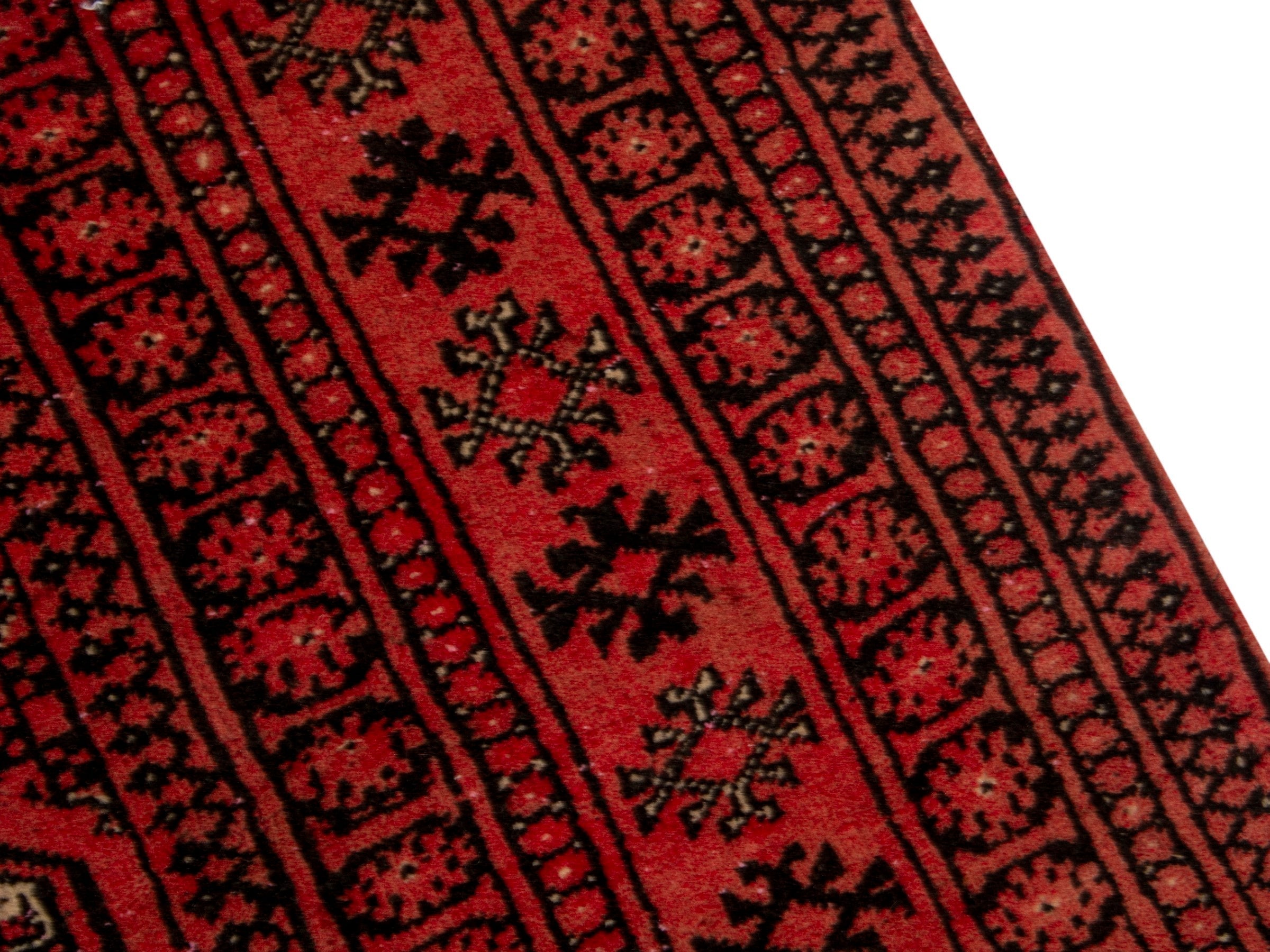 Persian Torkaman accent rug in deep red and rust, view 6 of 19