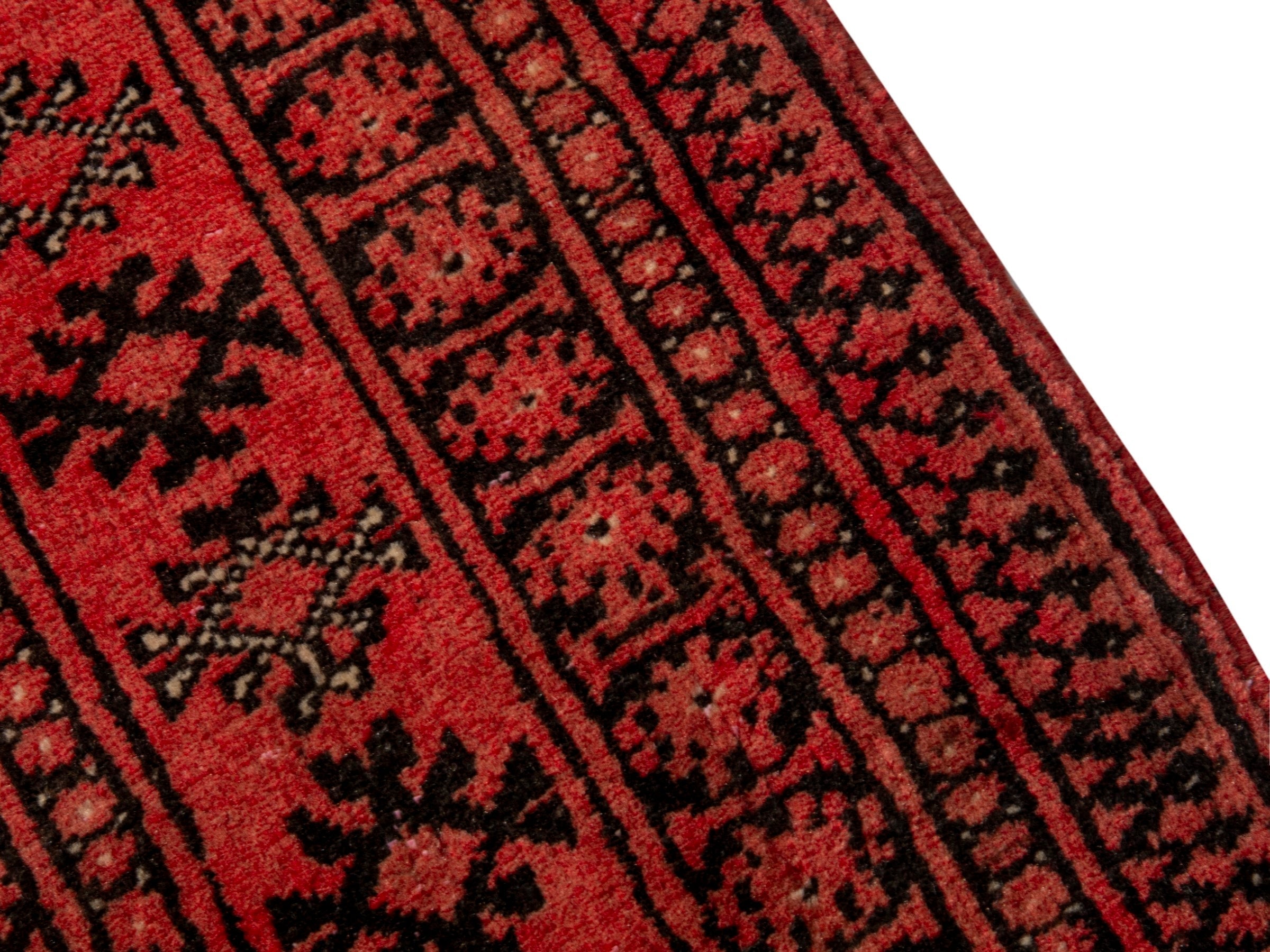 Persian Torkaman accent rug in deep red and rust, view 7 of 19