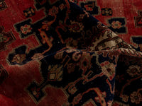 Persian Saveh accent rug in faded red and navy, view 21 of 25