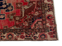 Persian Saveh accent rug in faded red and navy, view 6 of 25
