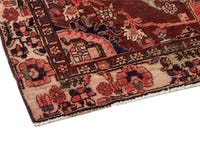 Persian Saveh accent rug in faded red and navy, view 7 of 25
