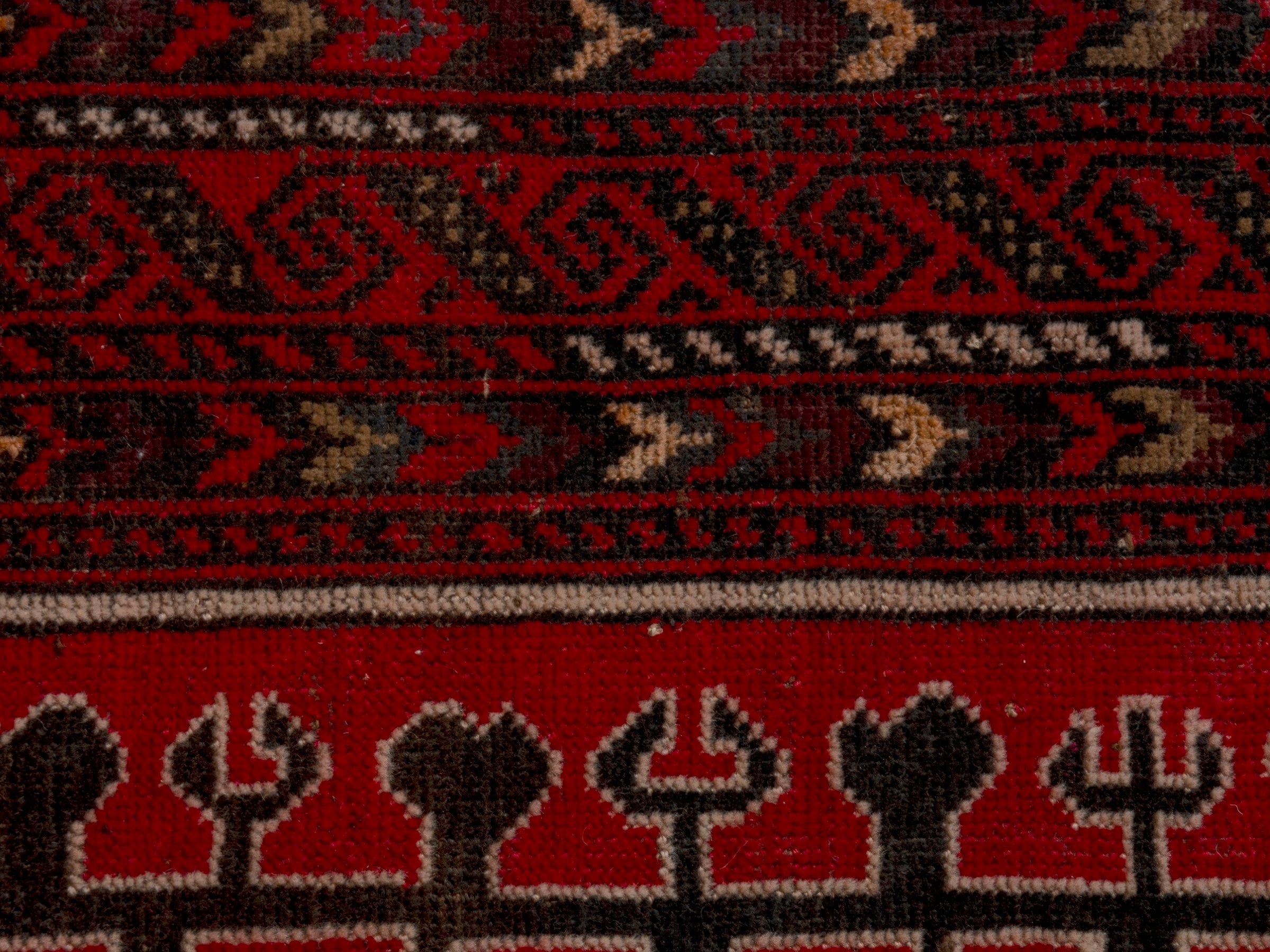 Persian Baluch area rug in deep red and burgundy, view 12 of 19