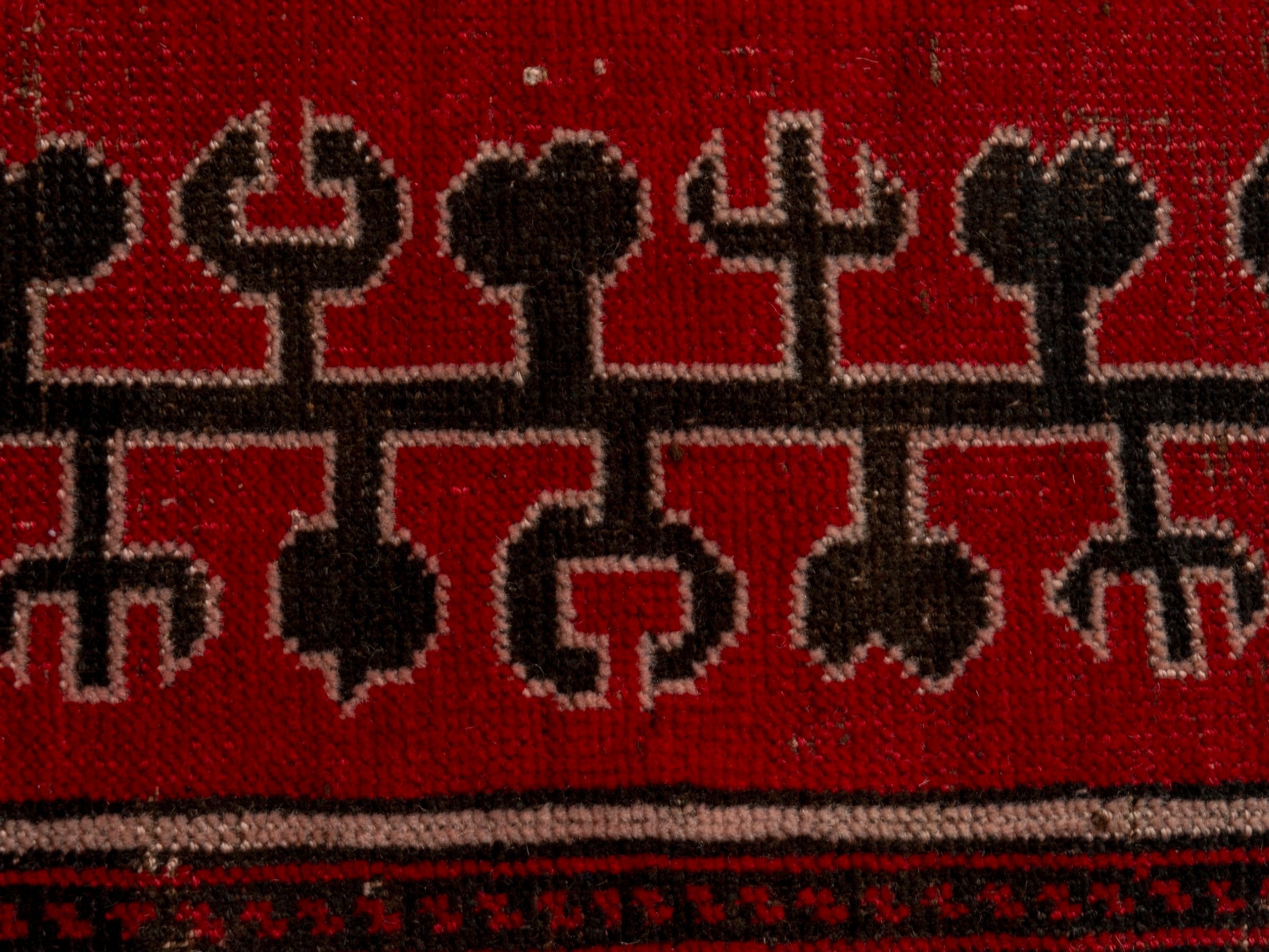 Persian Baluch area rug in deep red and burgundy, view 14 of 19