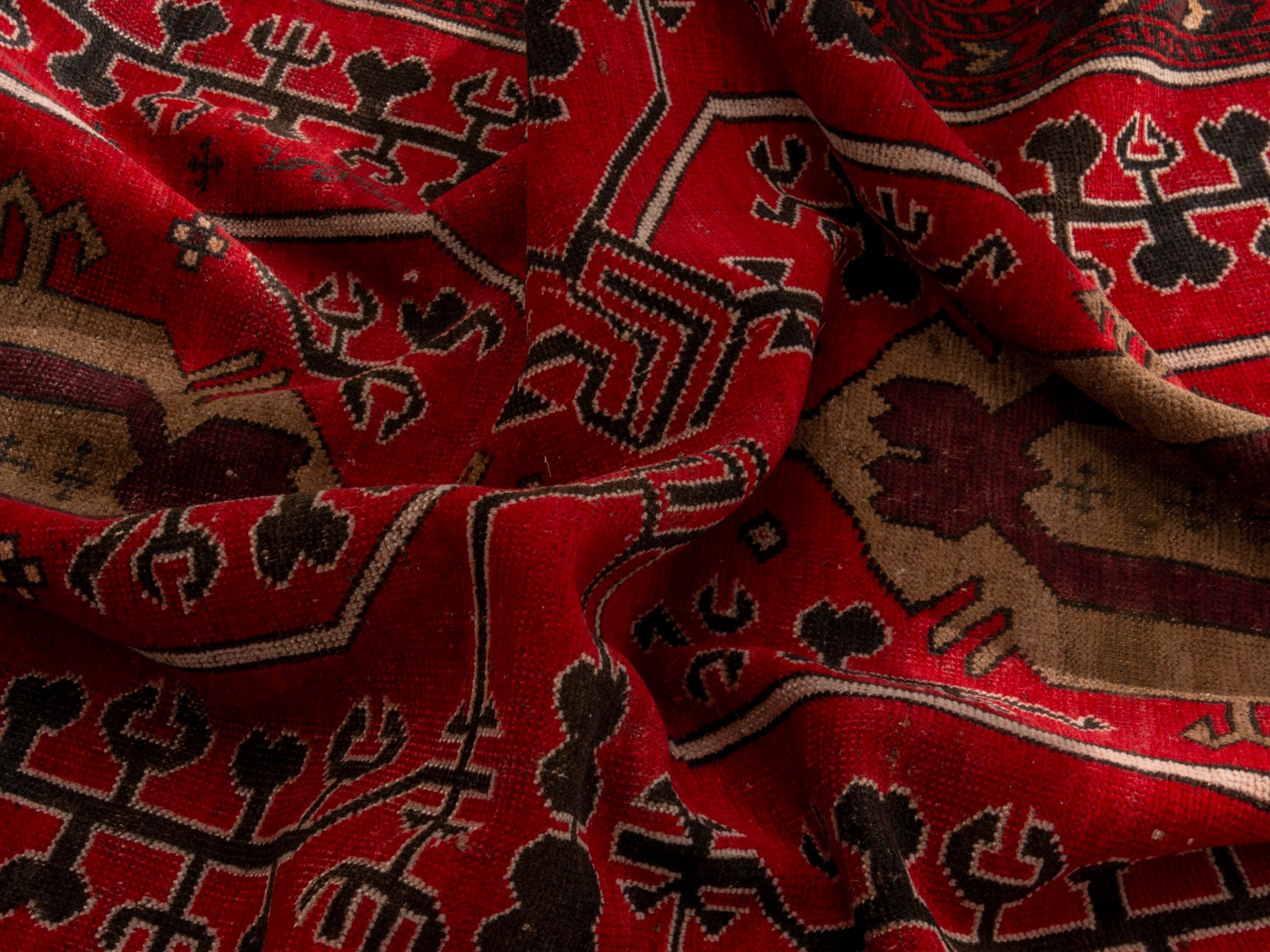 Persian Baluch area rug in deep red and burgundy, view 15 of 19