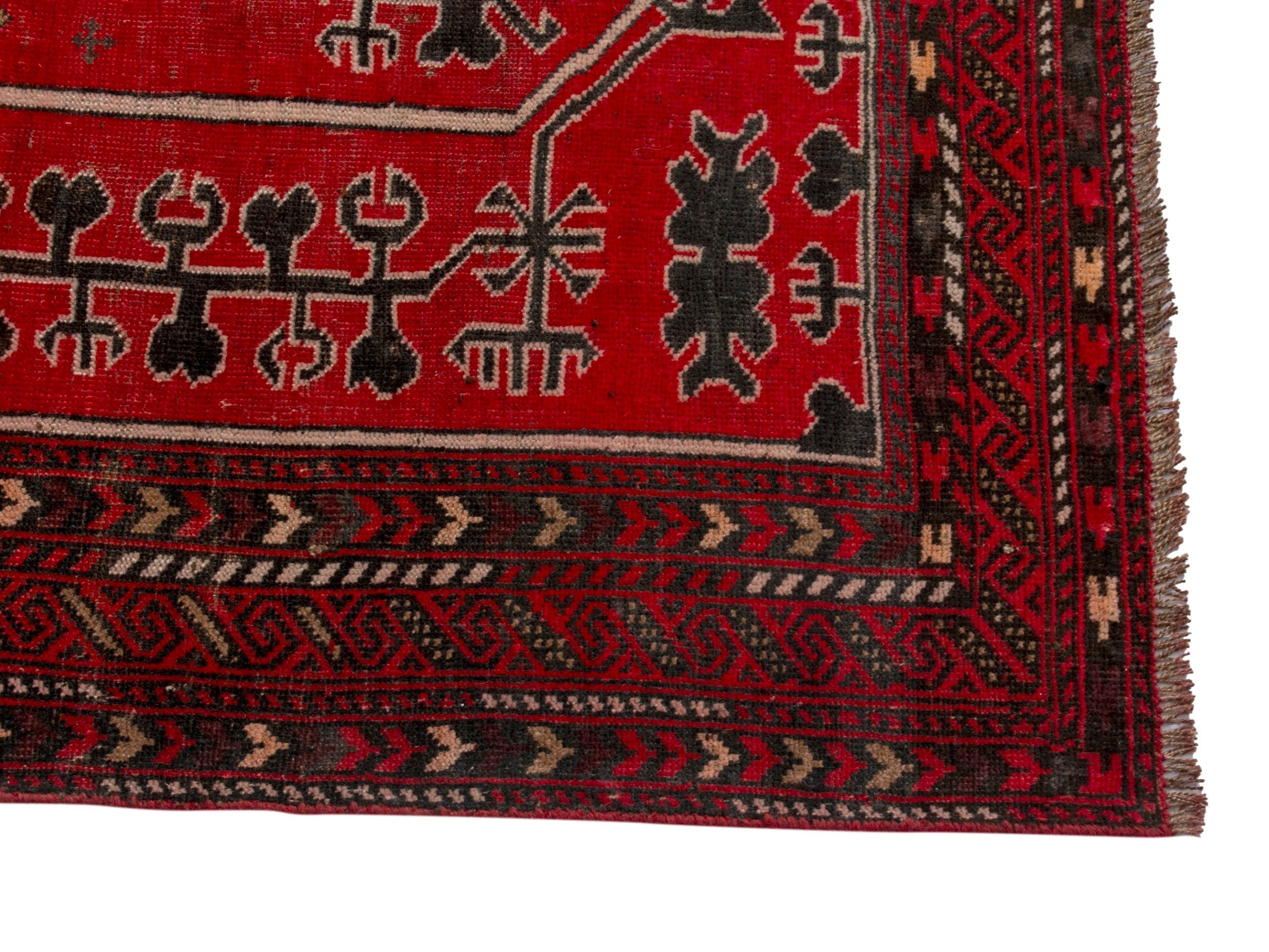 Persian Baluch area rug in deep red and burgundy, view 10 of 19