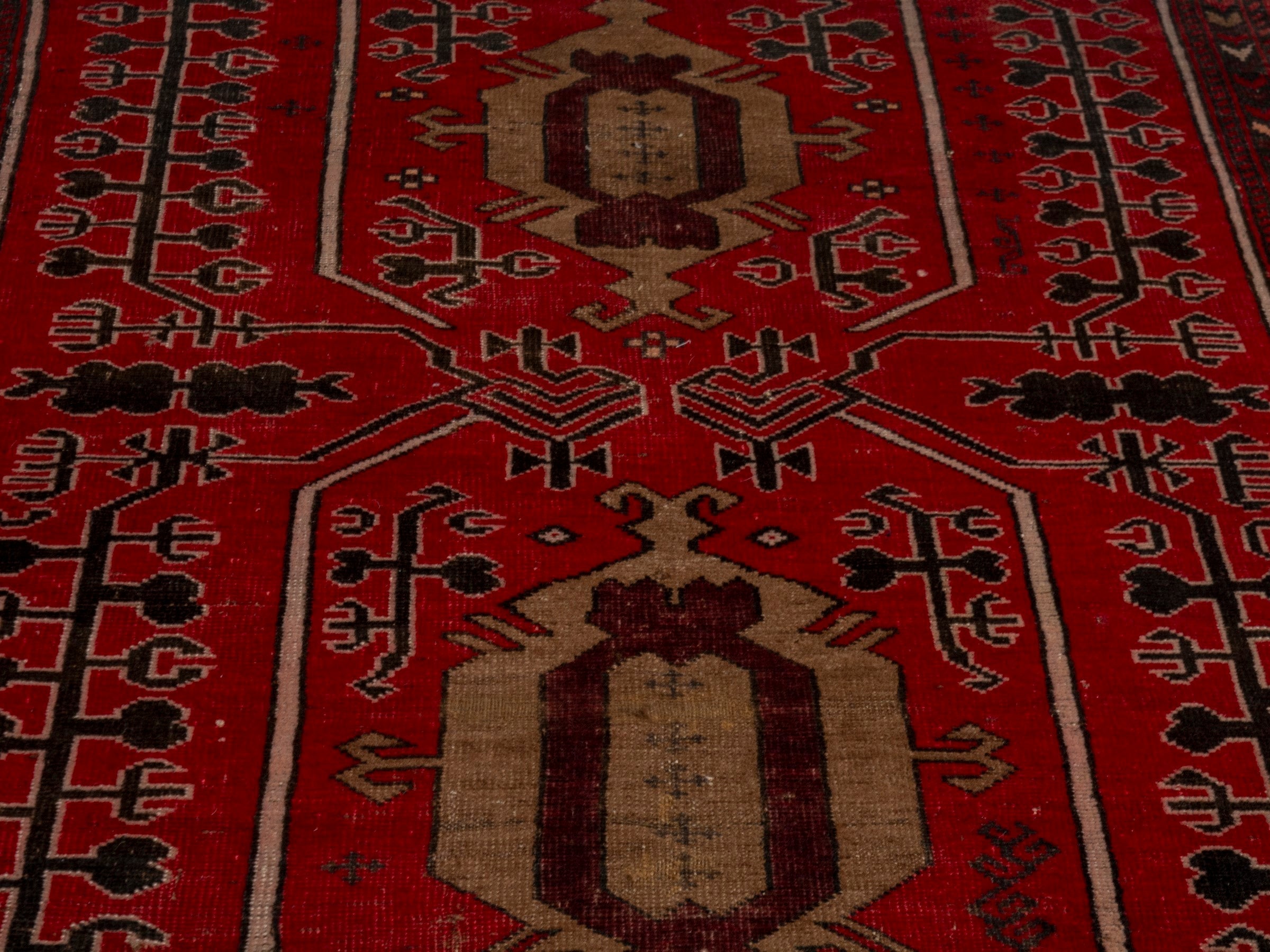 Persian Baluch area rug in deep red and burgundy, view 6 of 19