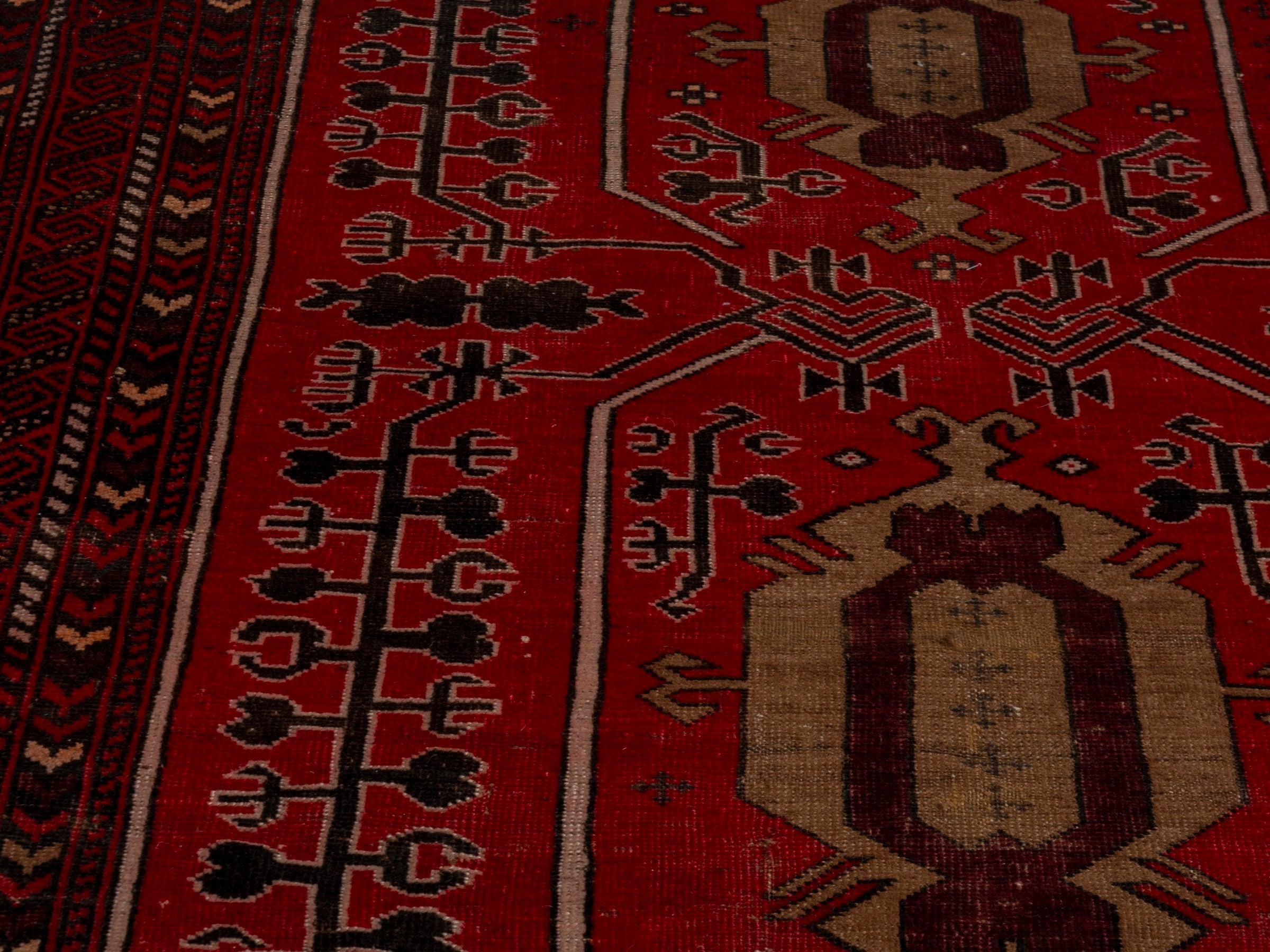 Persian Baluch area rug in deep red and burgundy, view 7 of 19