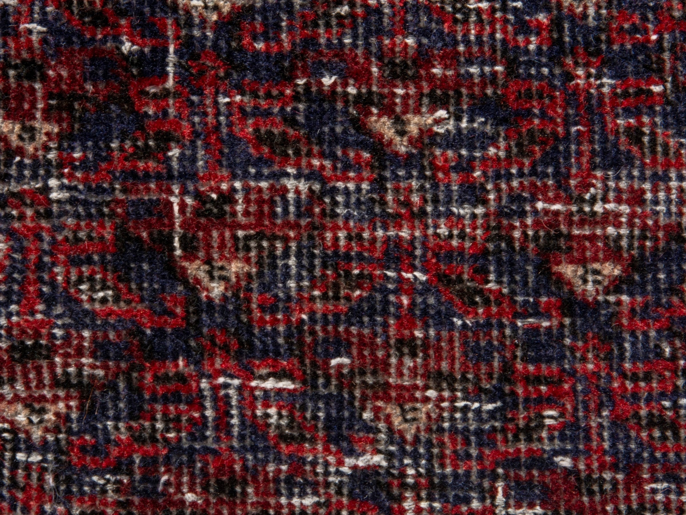 Persian Baluch accent rug in burgundy and faded red, view 11 of 17