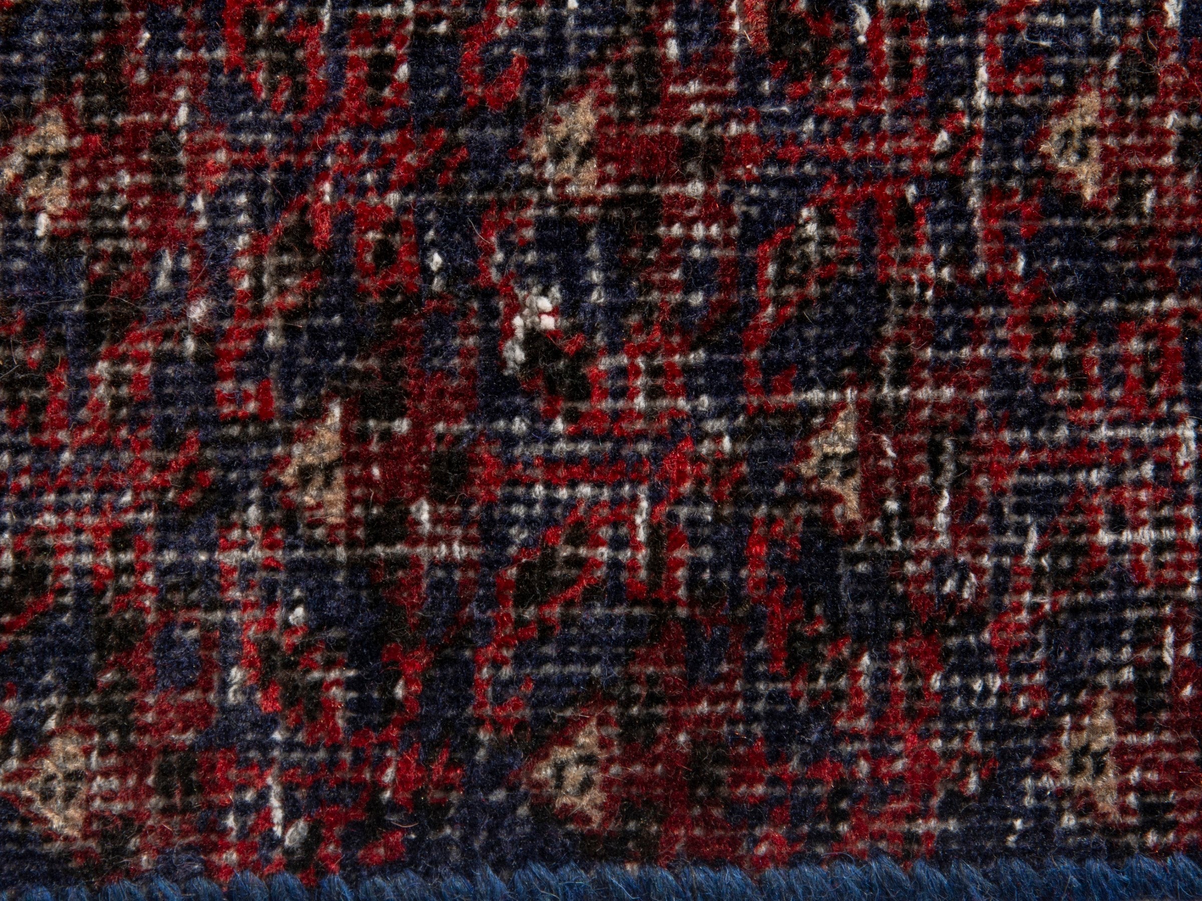 Persian Baluch accent rug in burgundy and faded red, view 12 of 17