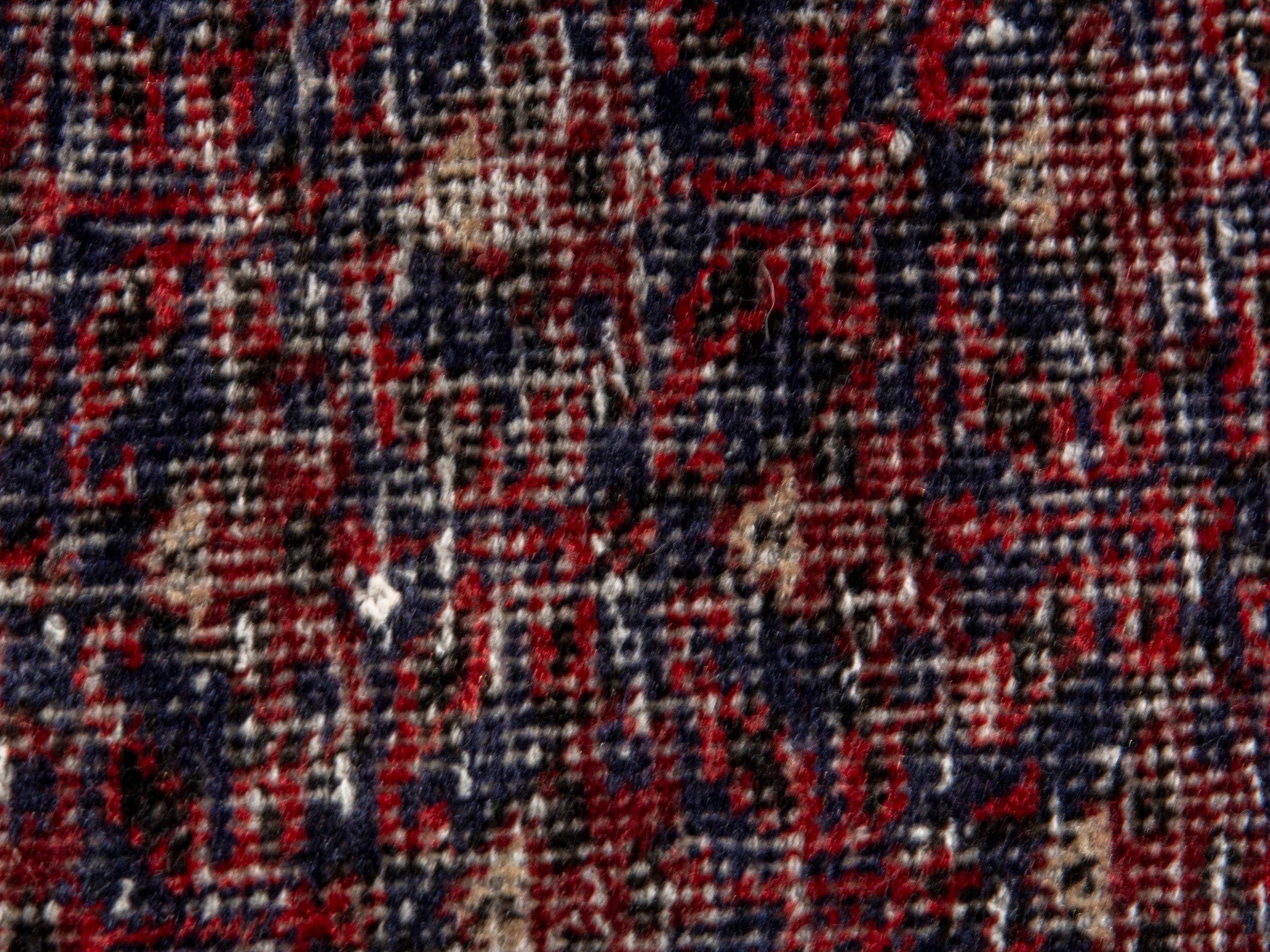 Persian Baluch accent rug in burgundy and faded red, view 13 of 17